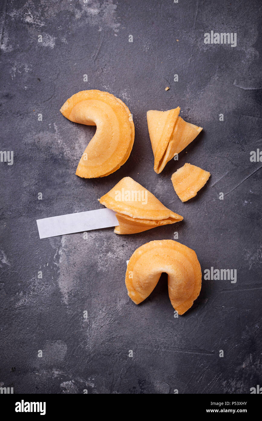 Traditional Chinese fortune cookies with prediction Stock Photo Alamy