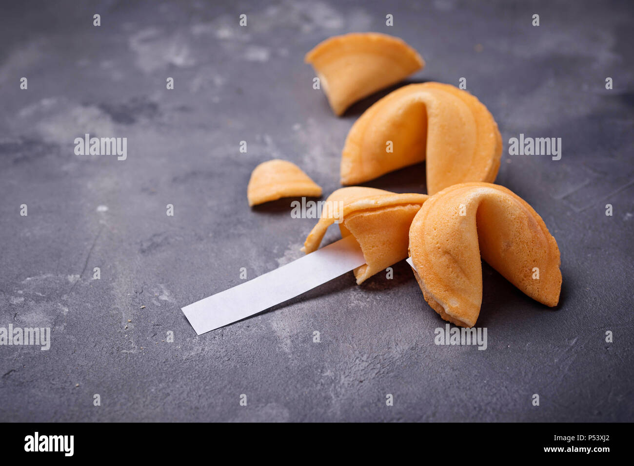 Traditional Chinese fortune cookies with prediction Stock Photo Alamy