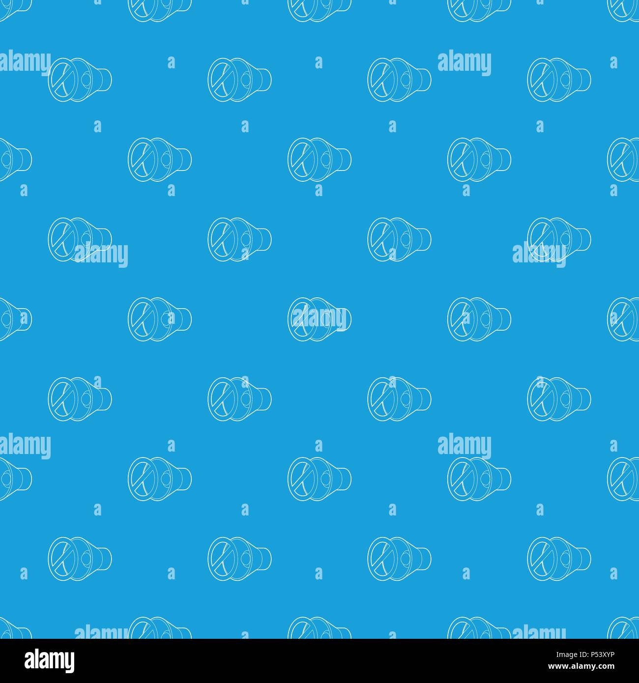 No sound, mute pattern vector seamless blue Stock Vector