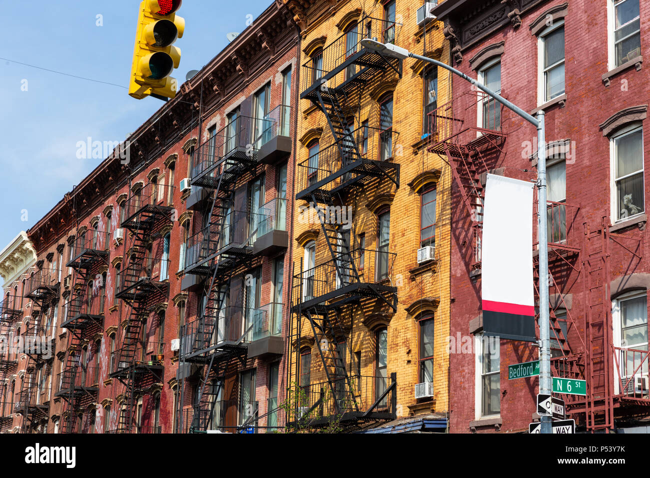 A fire escape of an apartment building in New York city Stock Photo - Alamy