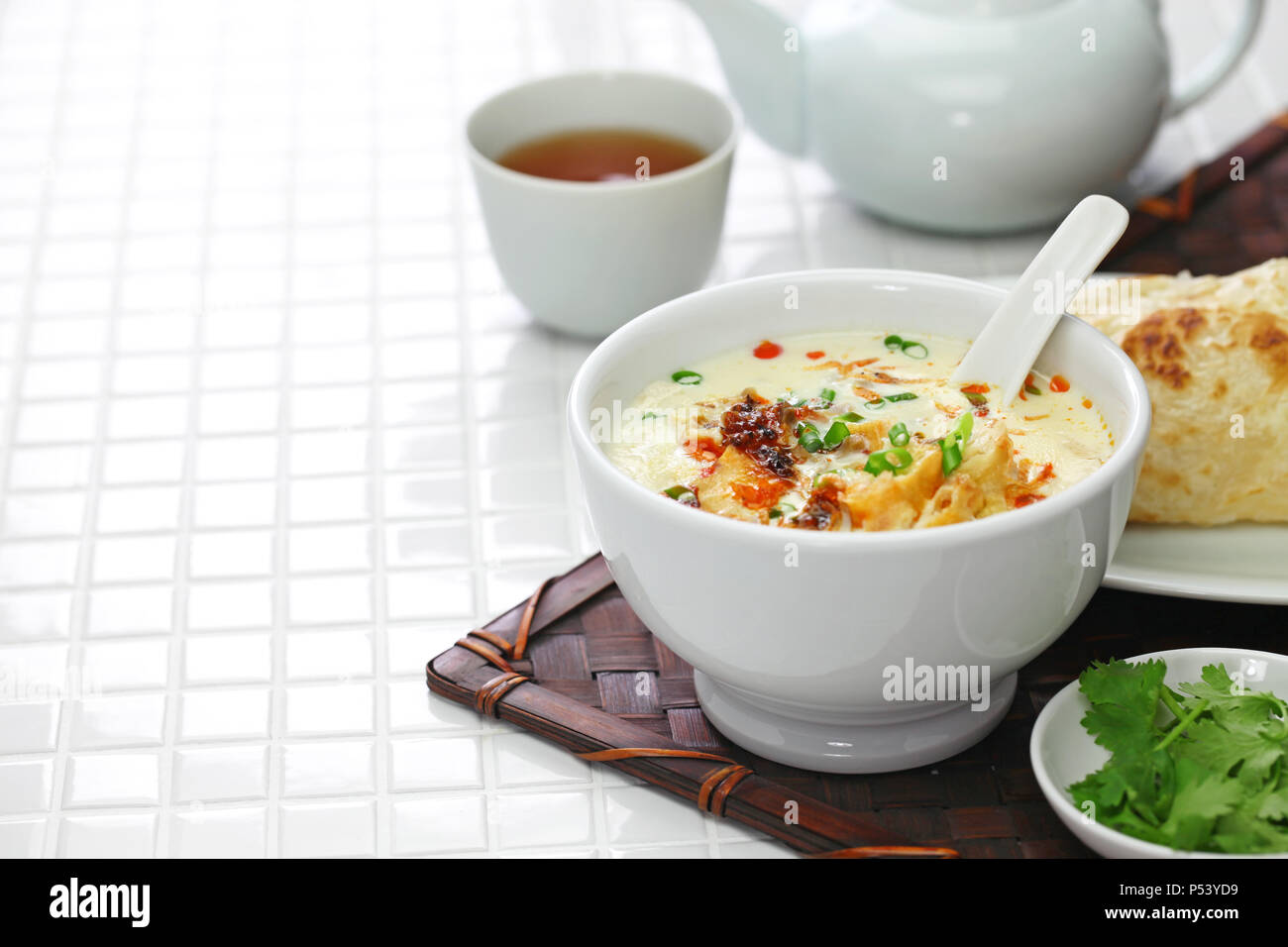 soy milk soup, taiwanese breakfast Stock Photo Alamy