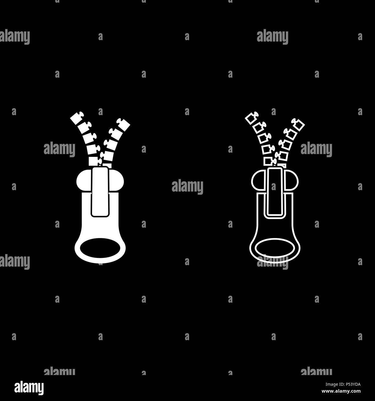 Tailor zipper icon set white color vector I flat style simple image Stock Vector Image & Art Alamy