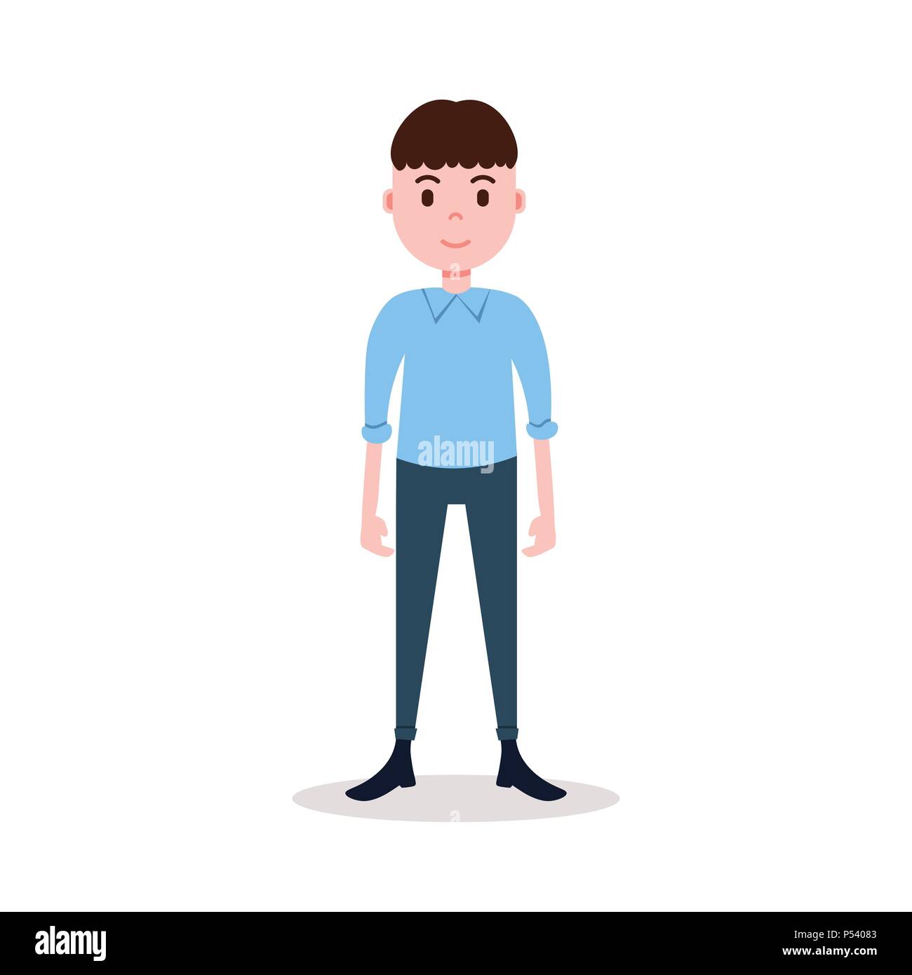 boy character serious male blue suit template for design work and animation  on white background full length flat person Stock Vector Image & Art - Alamy