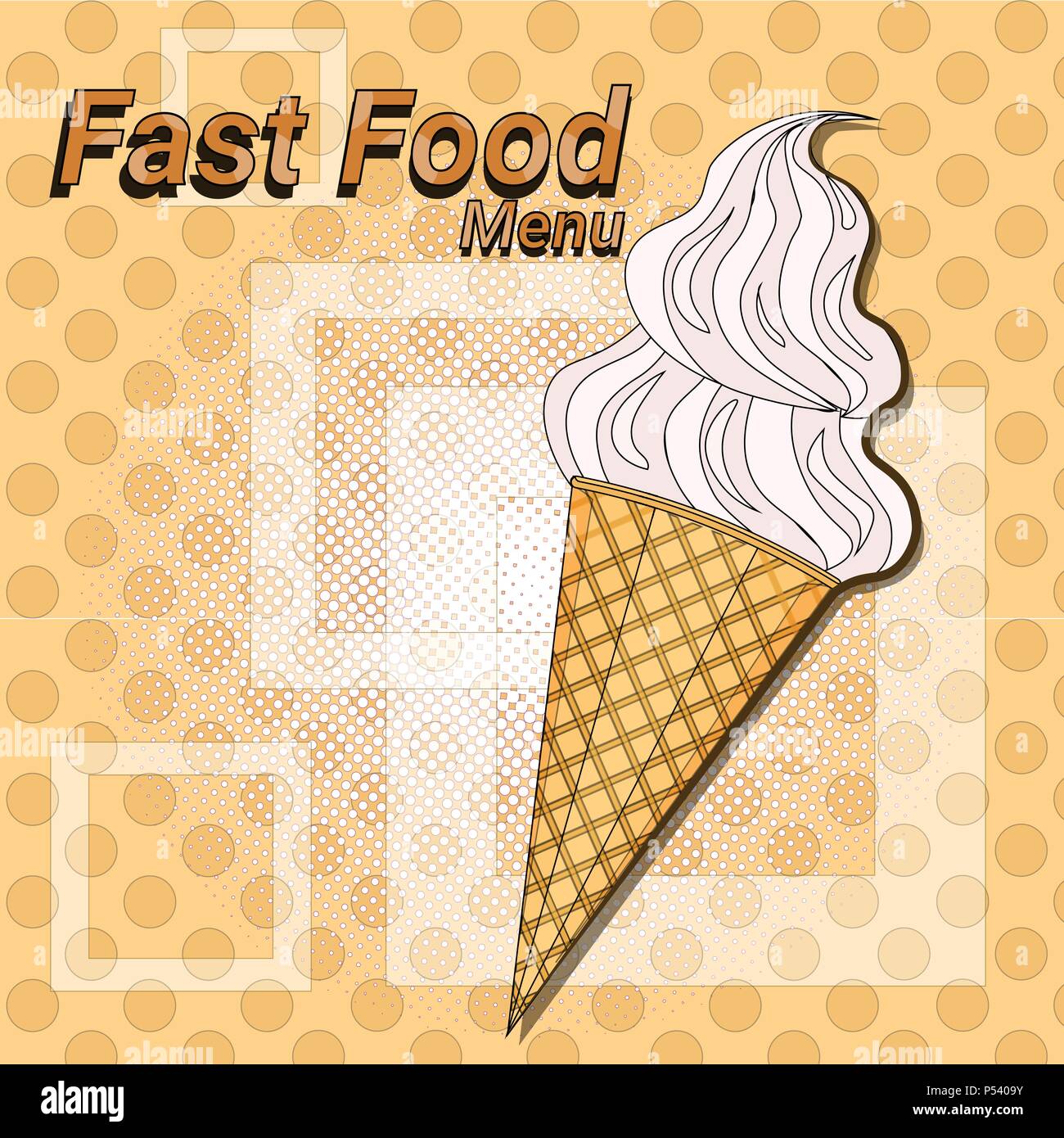 Ice cream sweet dessert fast food concept flat design Stock Vector ...