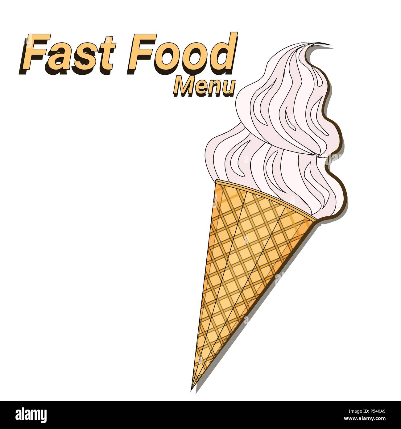Ice cream dessert over white background fast food concept flat design ...