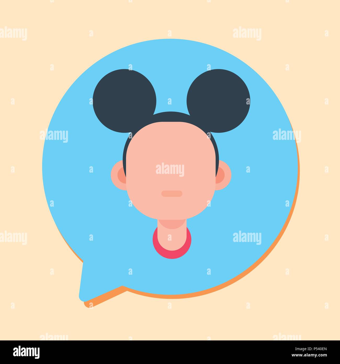 callcenter woman support online operator, customer and technical service icon, chat concept, flat design Stock Vector