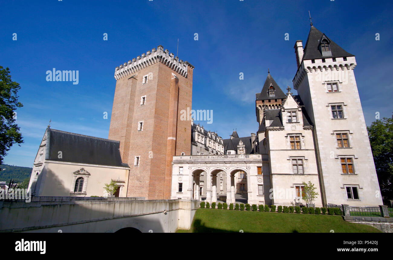 Medieval castle of Pau, Pyrenees Atlantiques, Aquitaine, France Stock Photo