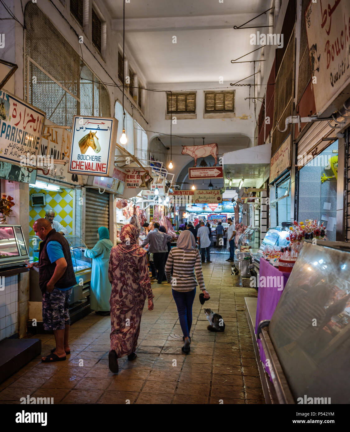 CASABLANCA, MOROCCO - CIRCA APRIL 2017: People at the market in Casablanca Stock Photo