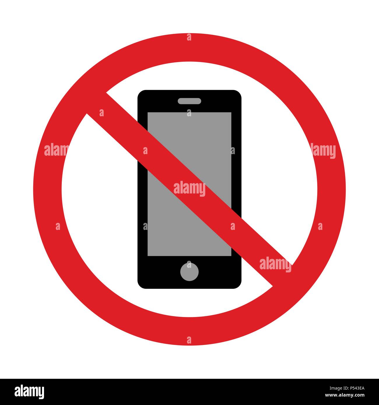 Please silence your mobile phone - warning sign Stock Vector