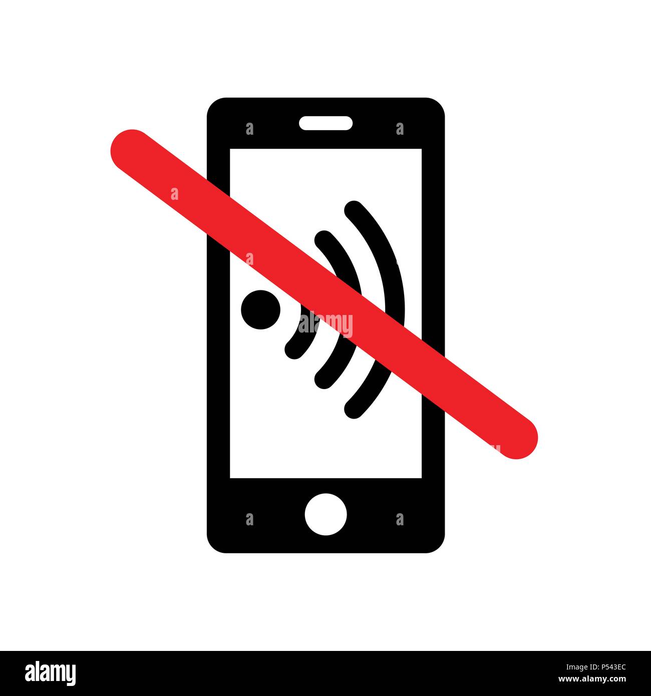 Please silence your mobile phone - warning sign Stock Vector