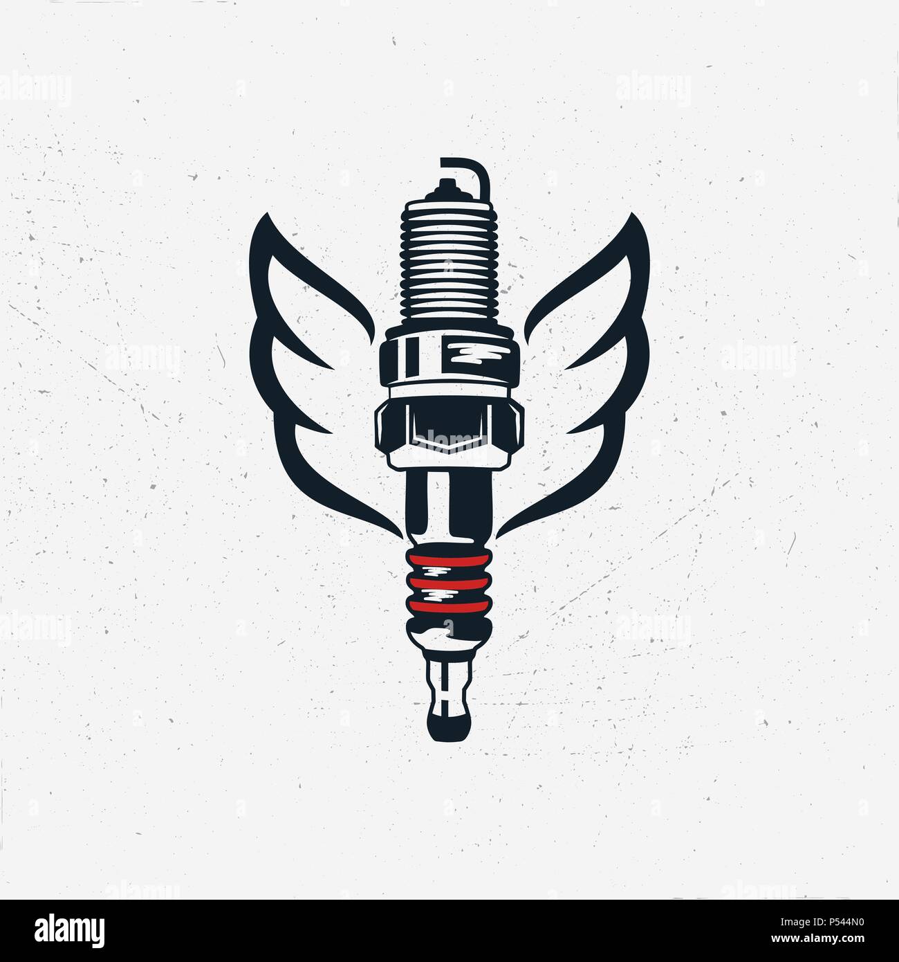 Spark plug with wings. Vintage hand drawn automobile tools. Sparking-plug  in silhouette style. Stock vector isolated on white background Stock Vector  Image & Art - Alamy
