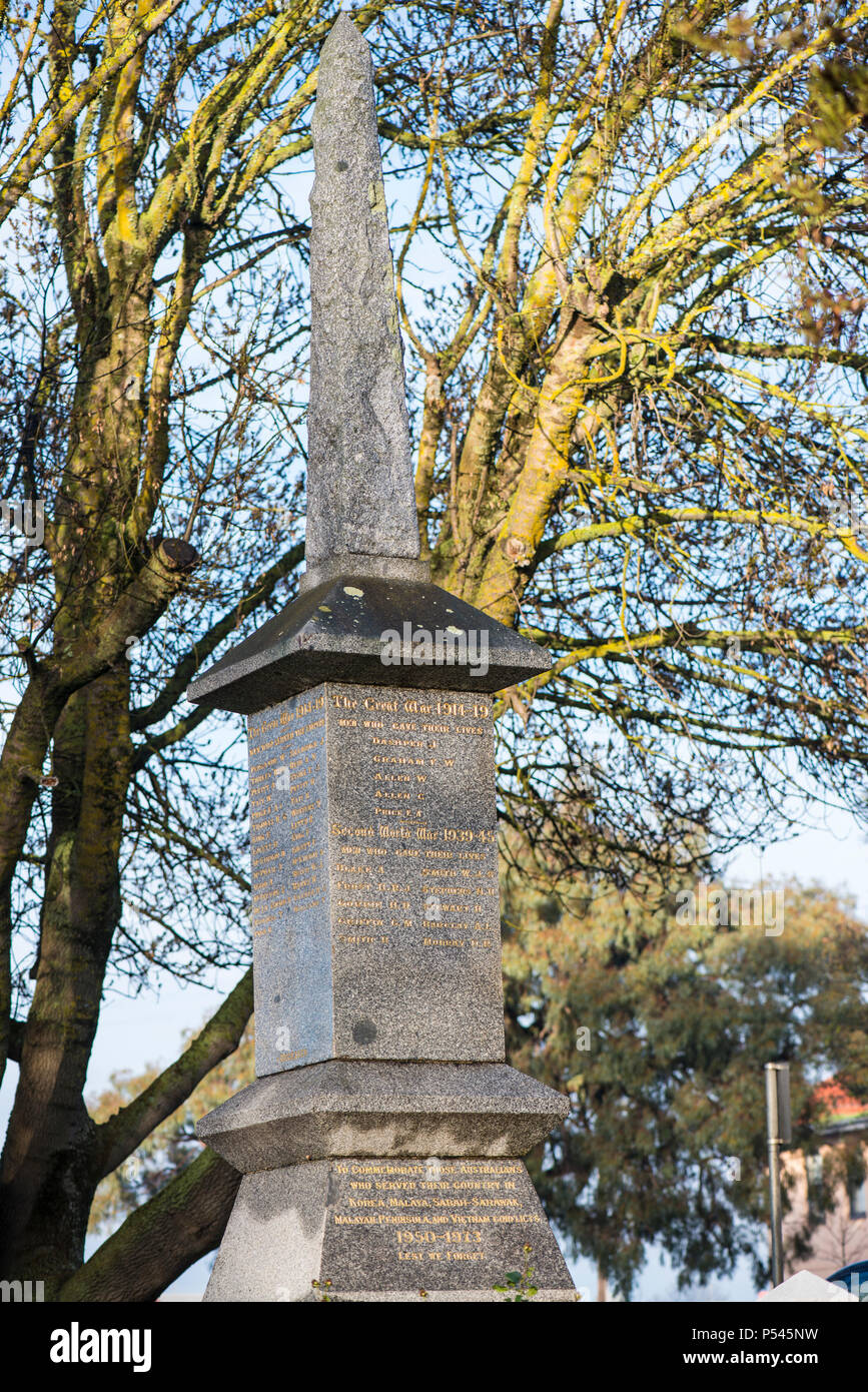 War Memorial, Heywood, Victoria Stock Photo
