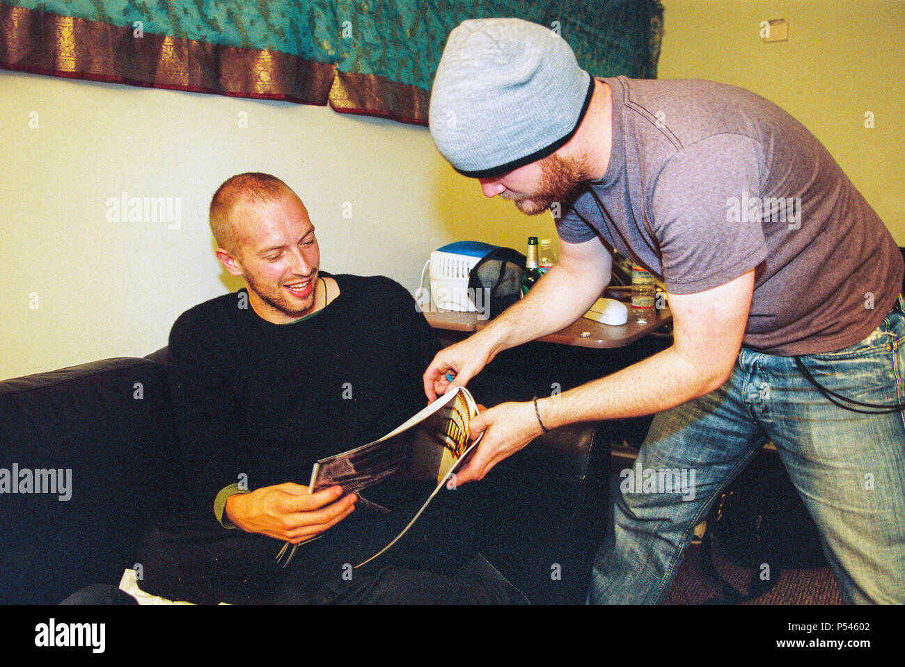 Chris Martin and Will Champion from Coldplay backstage at the Hollywood  Bowl, Los Angeles, united States of America Stock Photo - Alamy