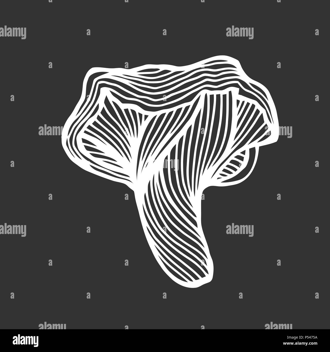 Hand drawn magic mushroom for adult anti stress Coloring Page with high details isolated on white background, illustration in zentangle style. Vector  Stock Vector