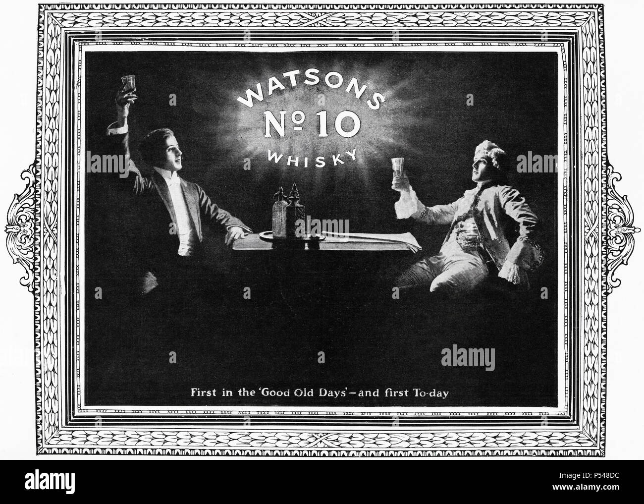 Early 20th century old vintage original antique advert advertising Watsons No10 Whisky in English magazine circa 1910 Stock Photo