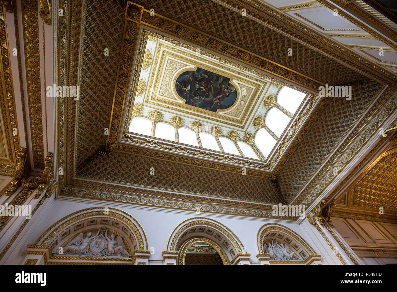 Interior photographs showing The Long Hall of Lancaster House, The