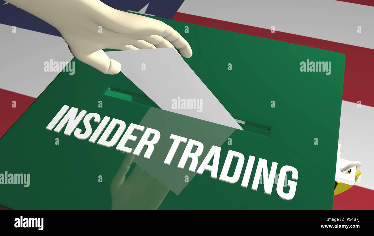 Insider trading concept. 3D illustration ballot and us flag. Stock Photo