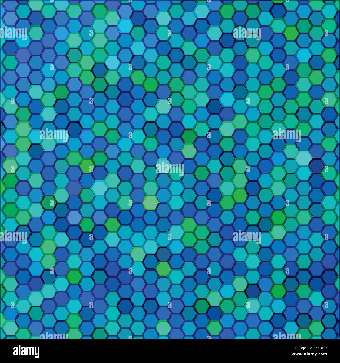 abstract vector geometric hexagon background - blue and green Stock ...