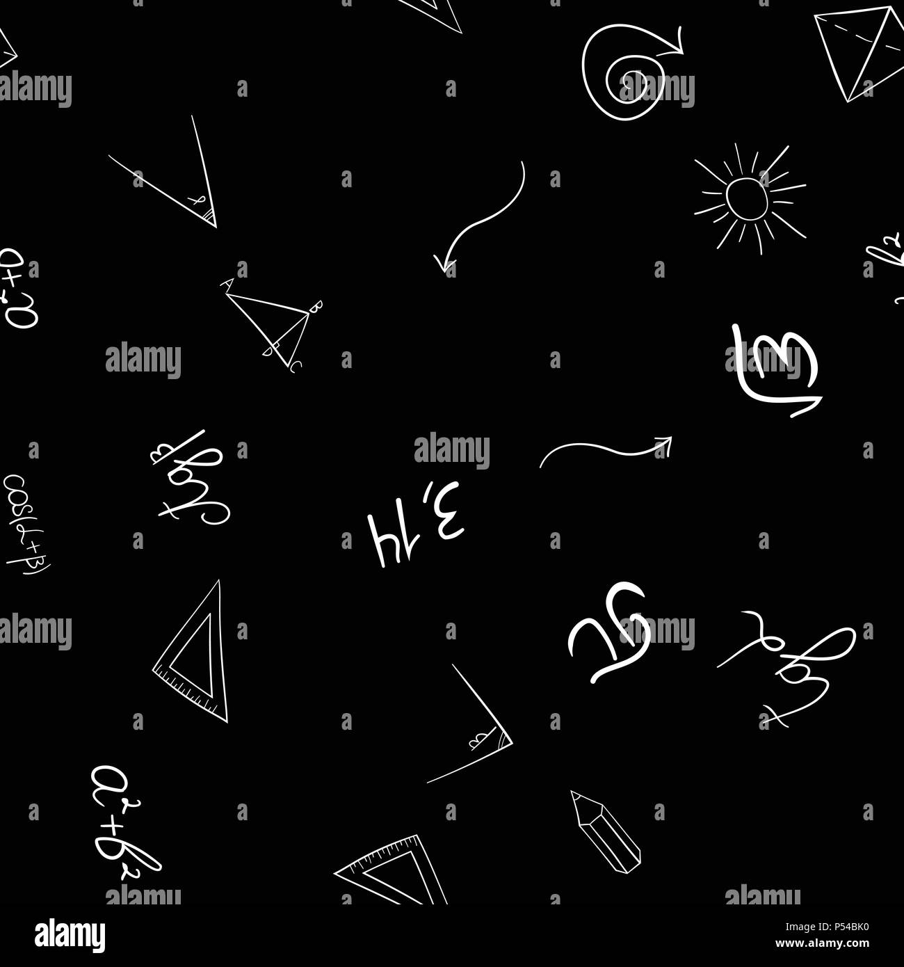 abstract vector school doodles seamless pattern Stock Vector Image ...