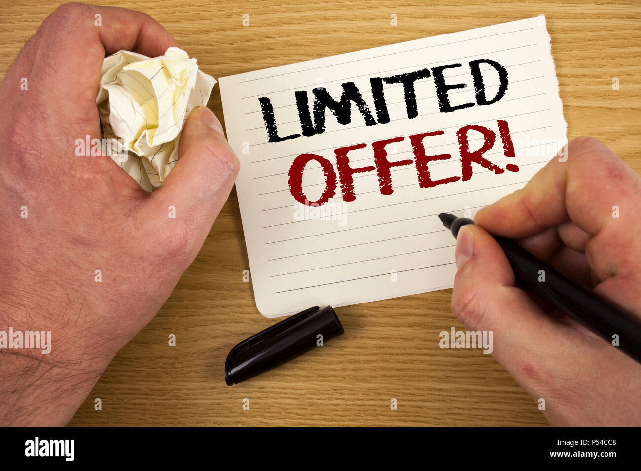 Handwriting text Limited Offer Motivational Call. Concept meaning Short