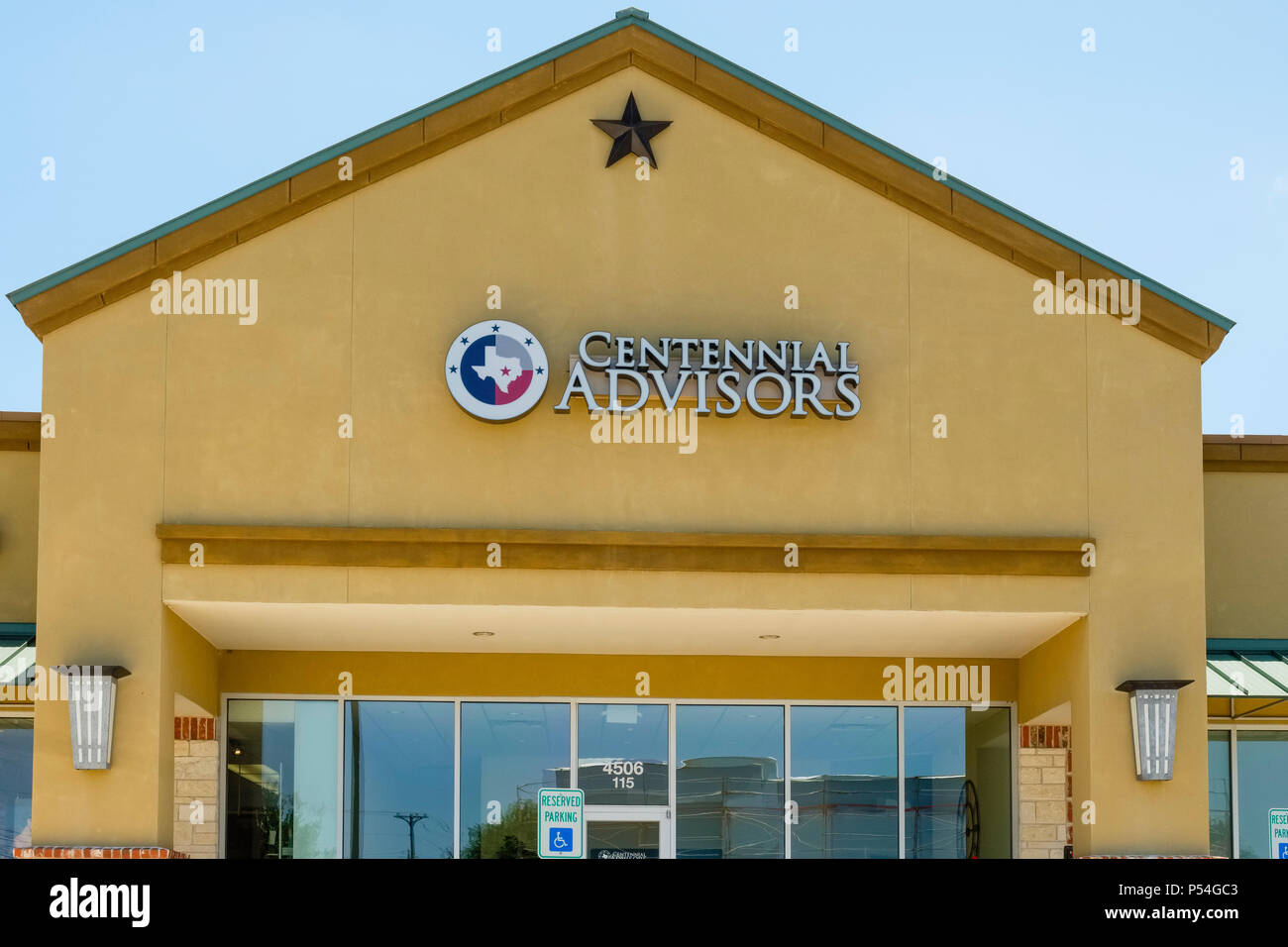 Store front of local financial services business Stock Photo - Alamy