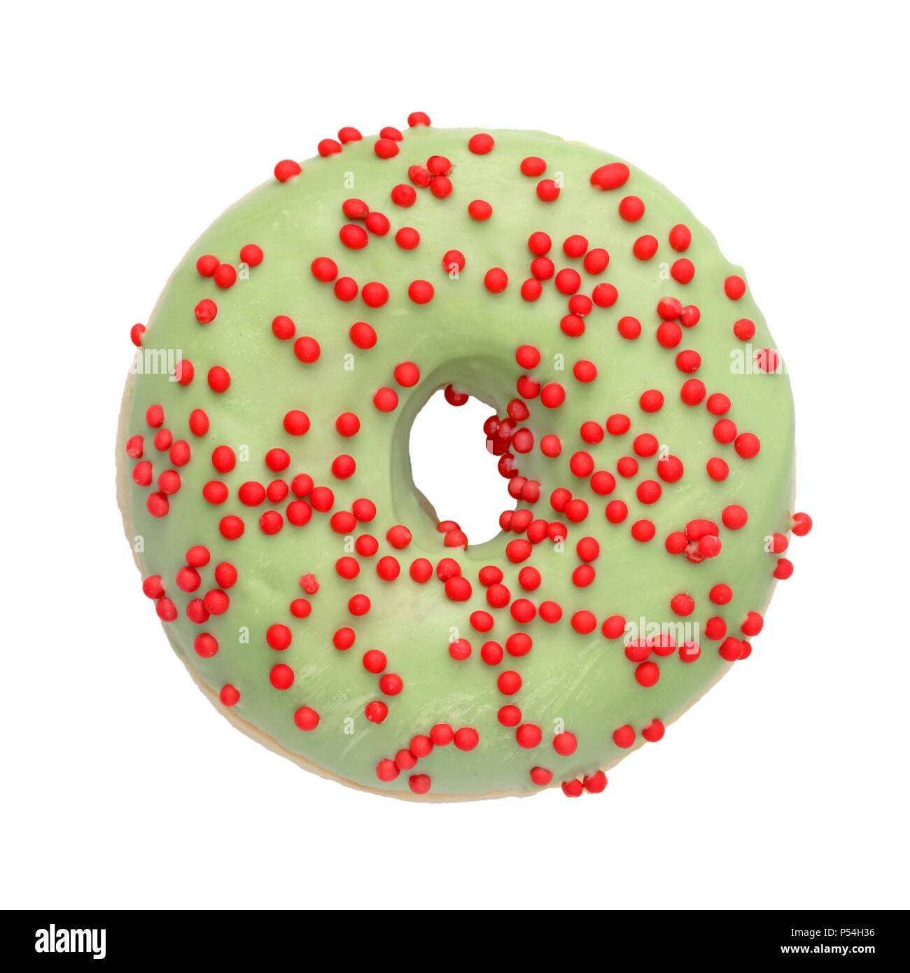Green donut with sprinkles isolated Stock Photo Alamy