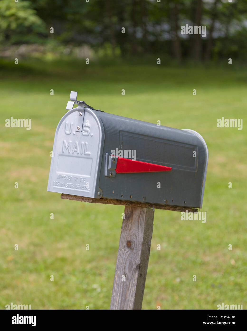 Silver US Mail box Stock Photo