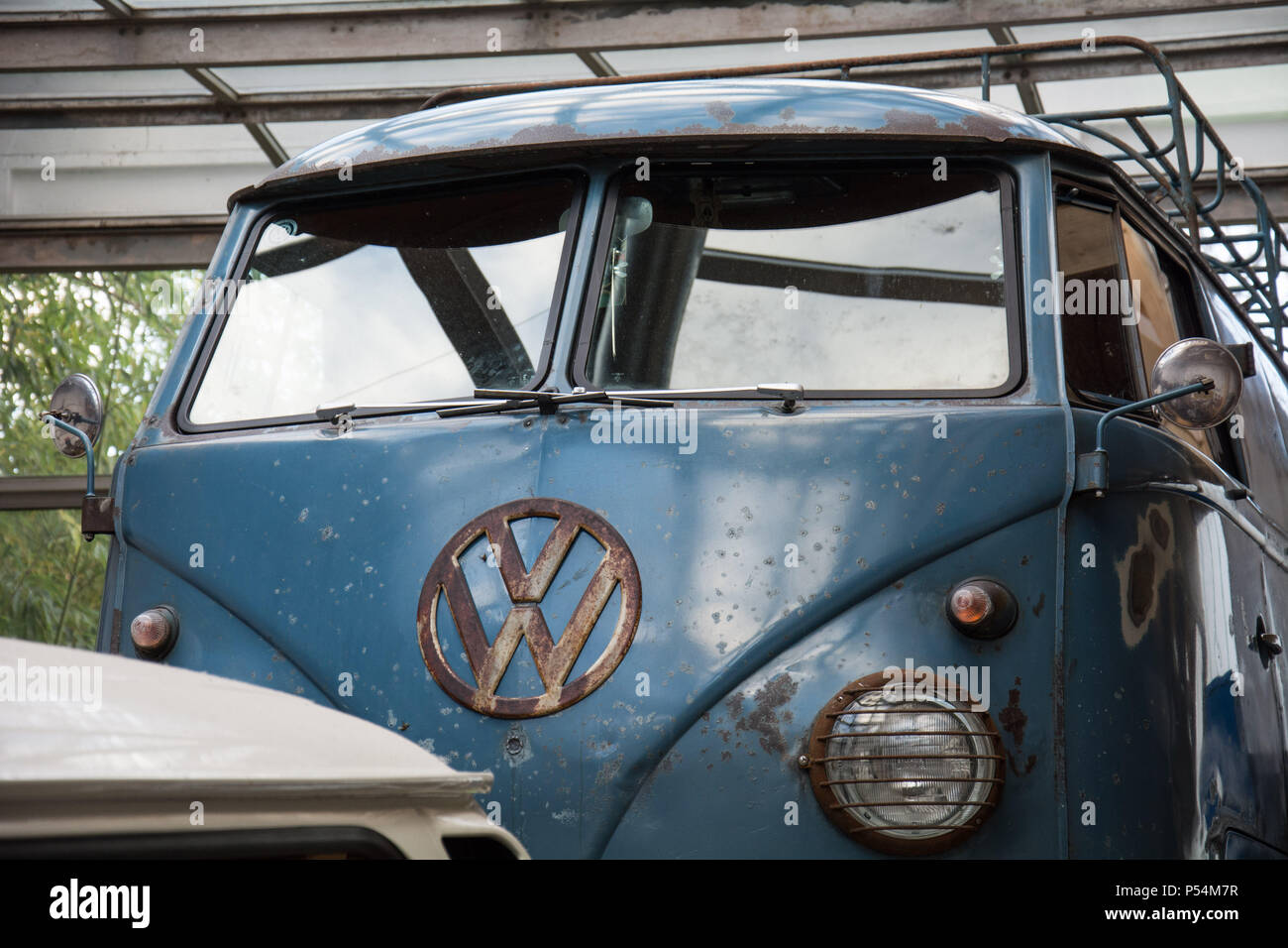 Volkswagen T1 in Garage Stock Photo