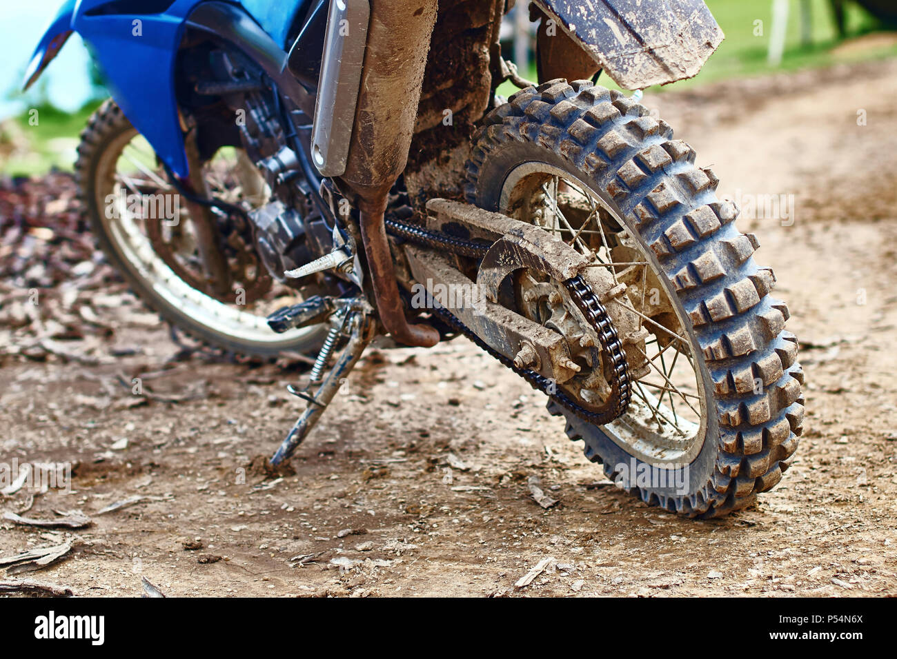 Offroad mountain motorcycle or bike taking part in motocros competition