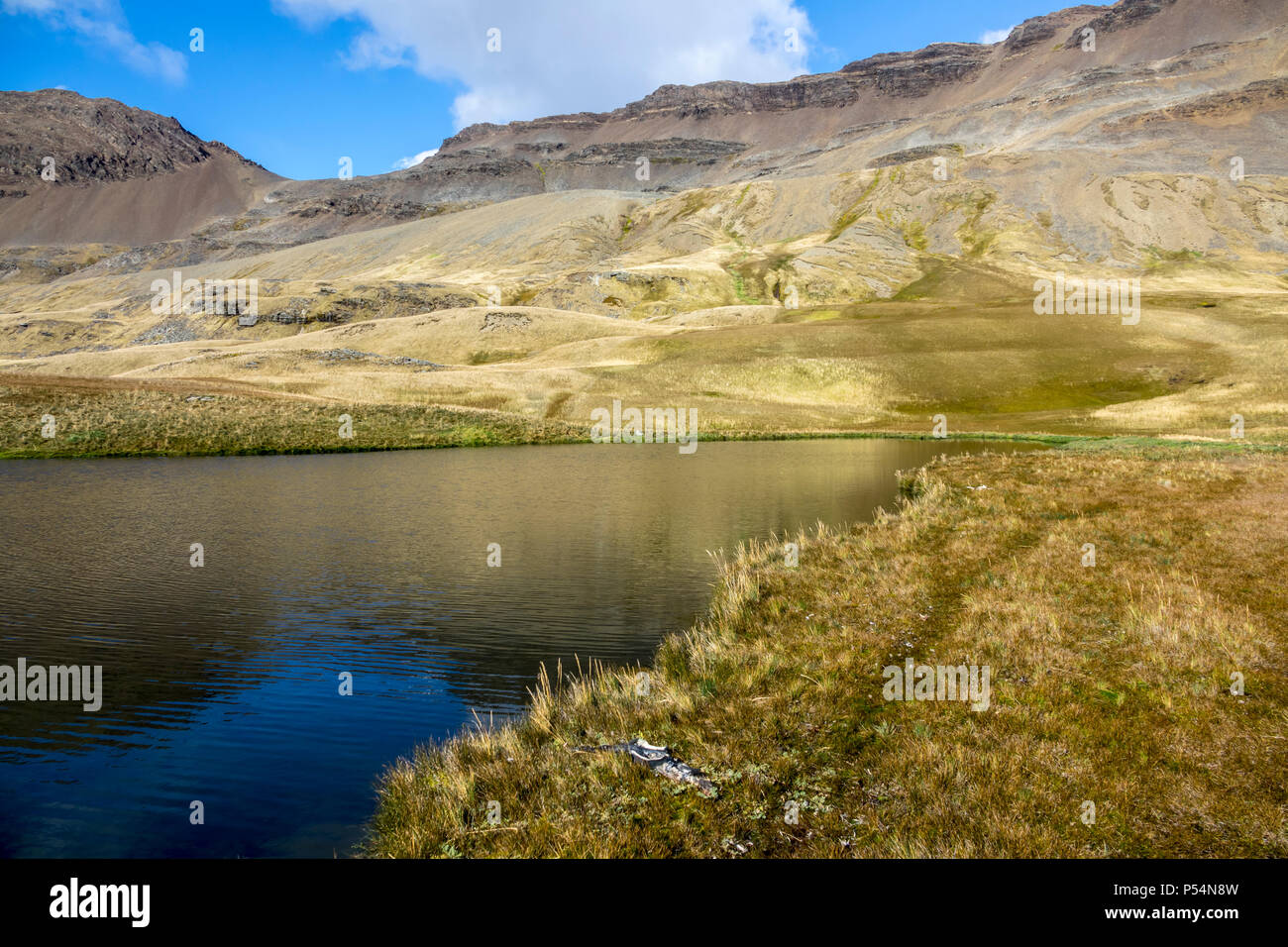 Hidden lakes in Shackleton Valley, South Island Stock Photo Alamy