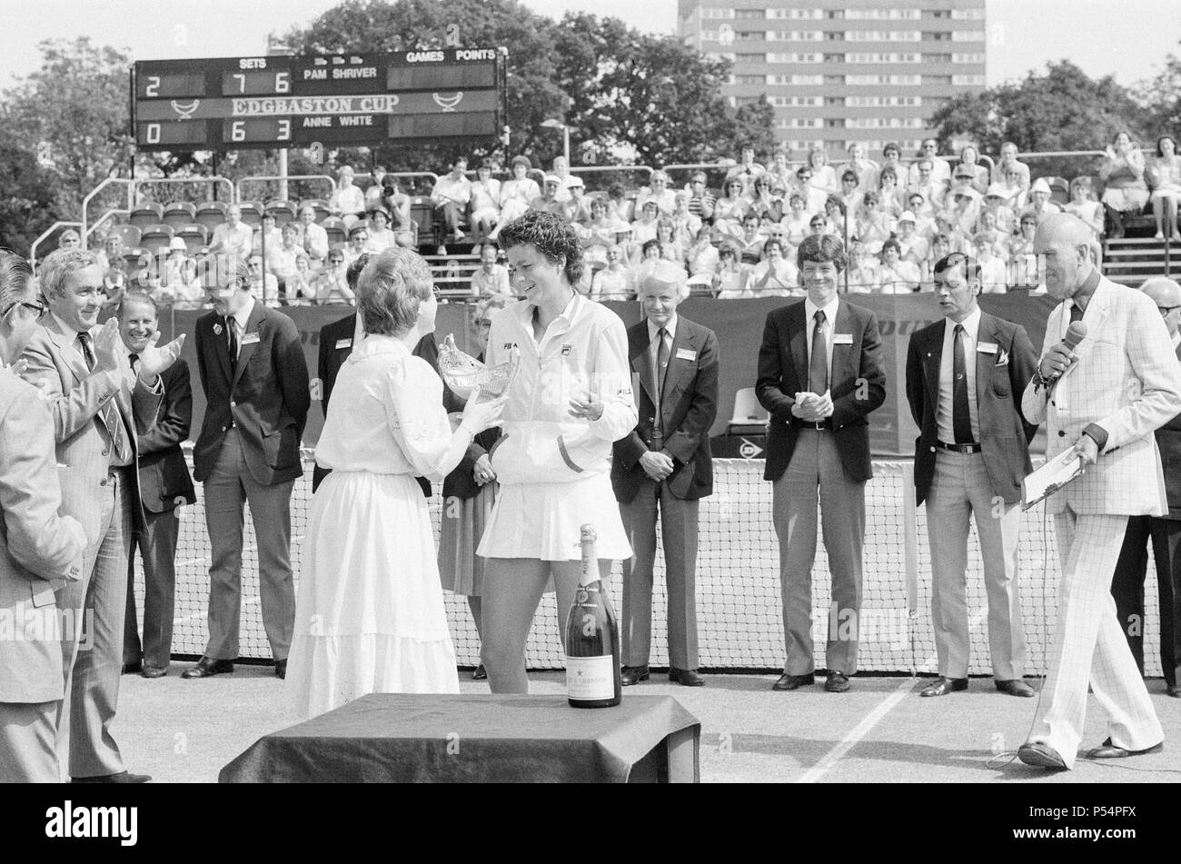 1984 Edgbaston Cup at the Edgbaston Priory Club in Birmingham, England, 11th to 17th June  1984.   Our picture shows, Pam Shriver wins Women's Singles Final, Sunday 17th June 1984. Stock Photo