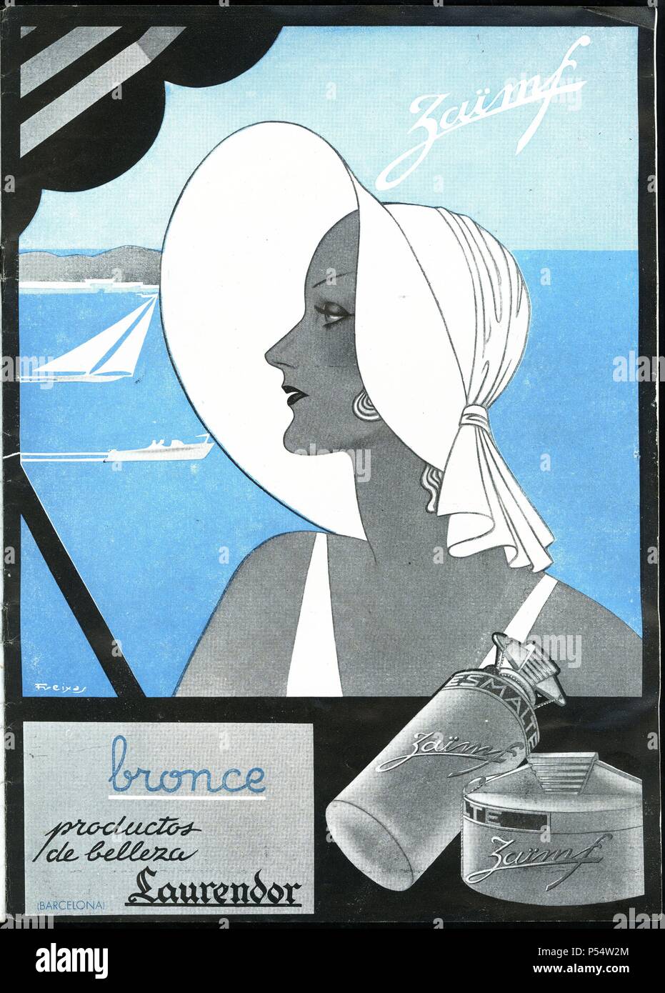 Anuncio Publicitario De Productos De Belleza Laurendor Dibujo De Freixas Junio 1939 Stock Photo Alamy