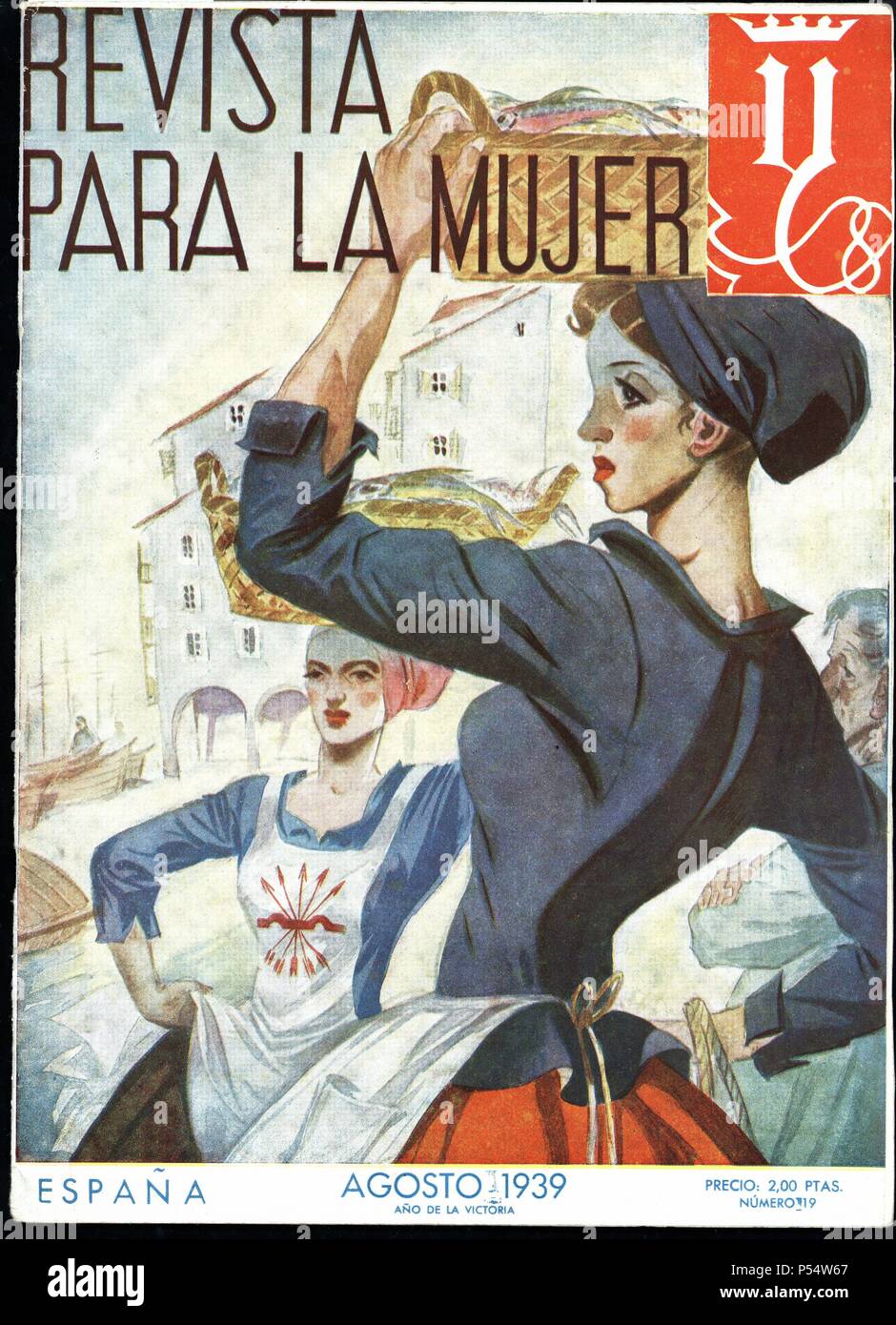 Portada de la Revista para la mujer. Editada por la sección femenina de  Falange Española. Nº 19, Agosto de 1939 Stock Photo - Alamy