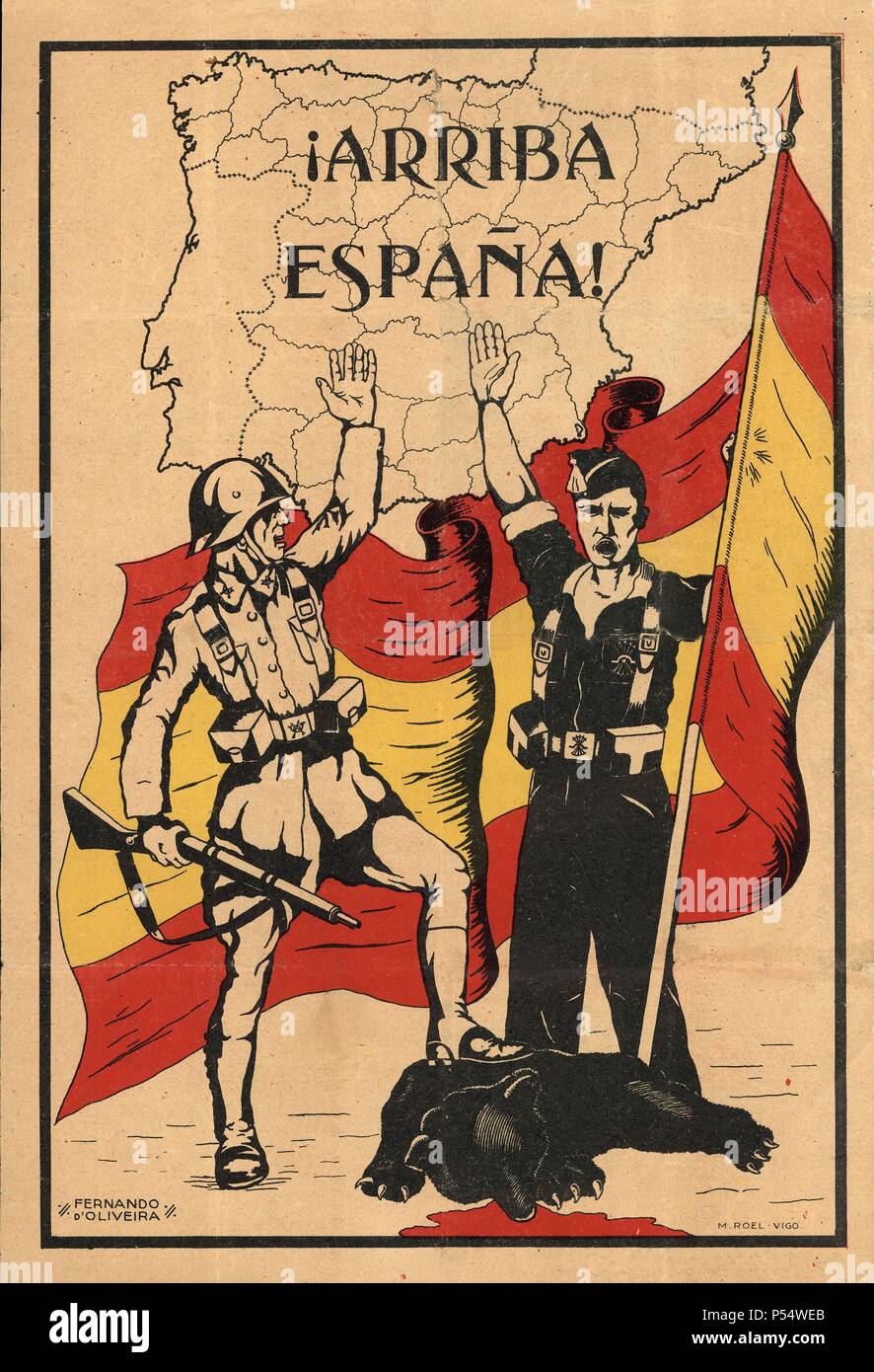 Partitura musical del himno ¡Arriba España! Stock Photo Alamy