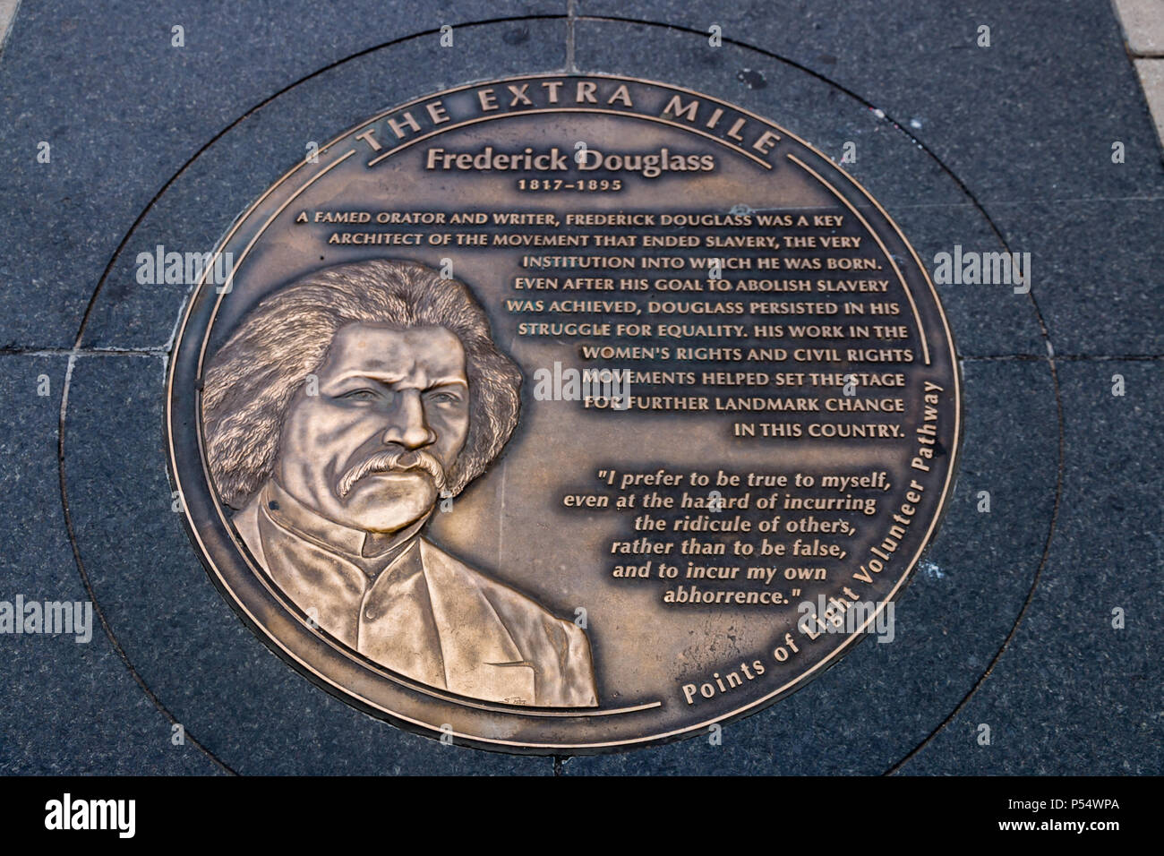 The Extra Mile: Frederick Douglass Medallion Stock Photo
