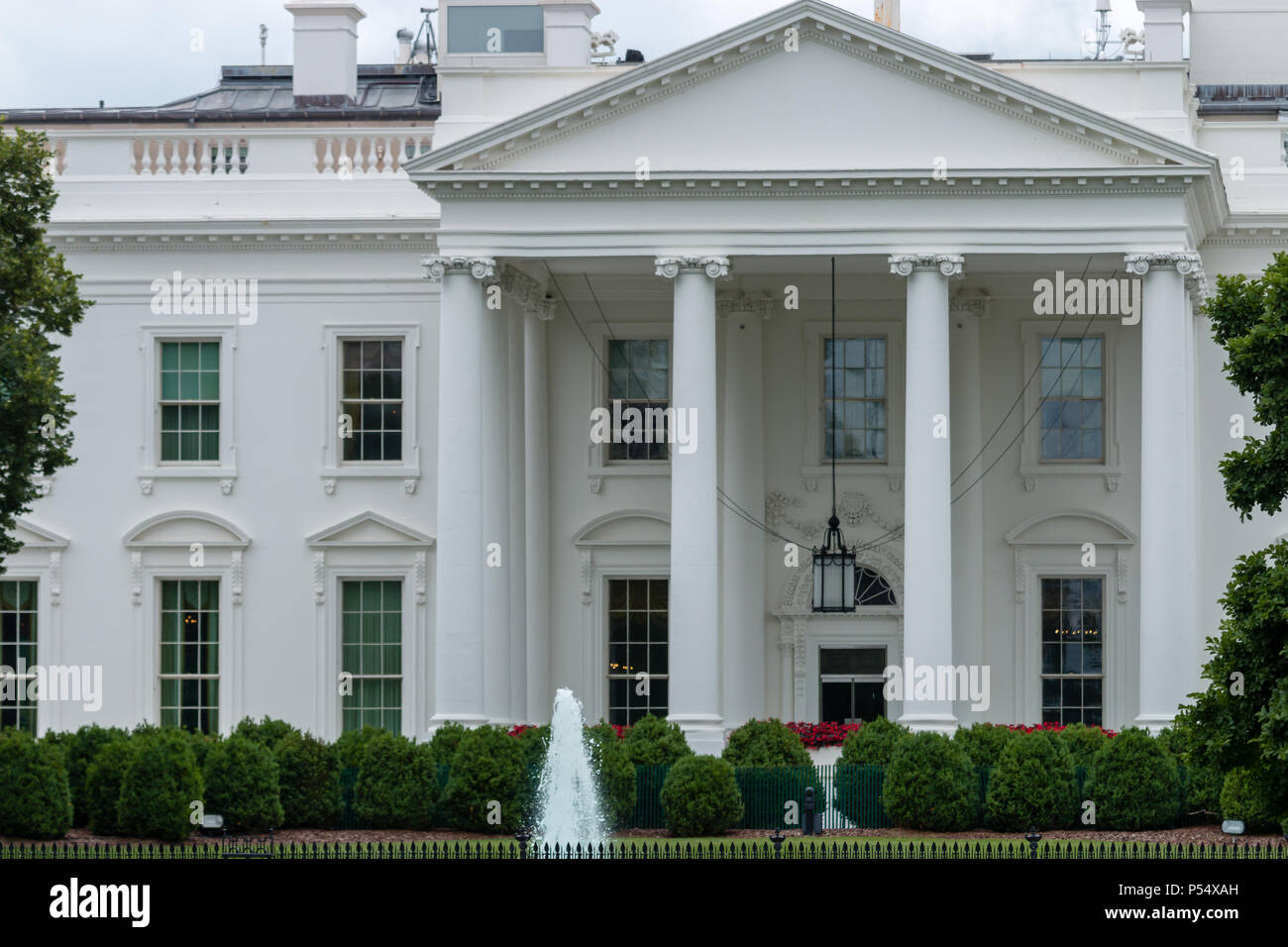 The North Portico of The White House Stock Photo