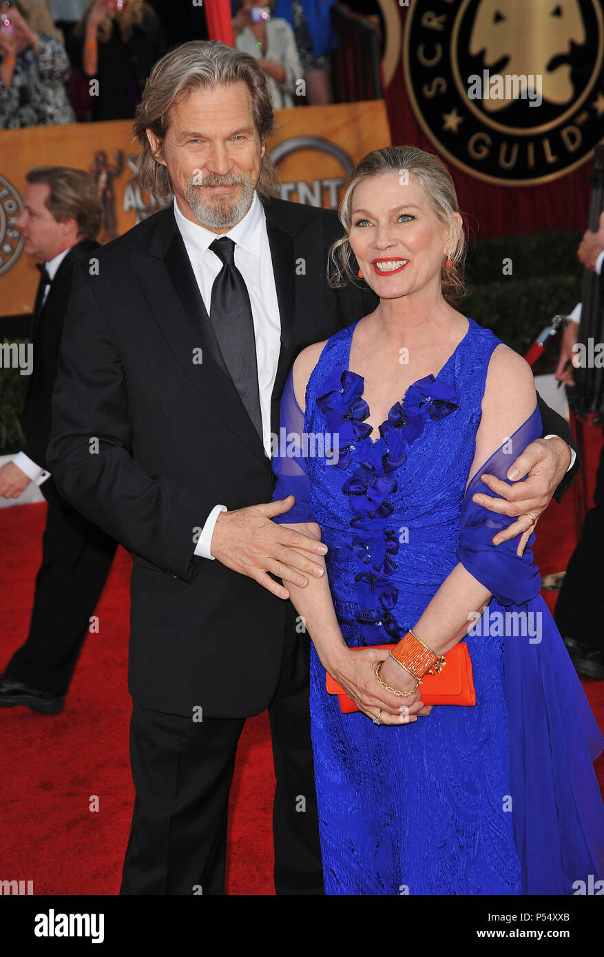 Jeff Bridges Susan Geston  191   - 16 th Annual Screen Actors Guild Awards at the Shrine Auditorium in Los Angeles.Jeff Bridges Susan Geston  191  Event in Hollywood Life - California, Red Carpet Event, USA, Film Industry, Celebrities, Photography, Bestof, Arts Culture and Entertainment, Celebrities fashion, Best of, Hollywood Life, Event in Hollywood Life - California, Red Carpet and backstage, Music celebrities, Topix, Couple, family ( husband and wife ) and kids- Children, brothers and sisters inquiry tsuni@Gamma-USA.com, Credit Tsuni / USA, 2010 Stock Photo