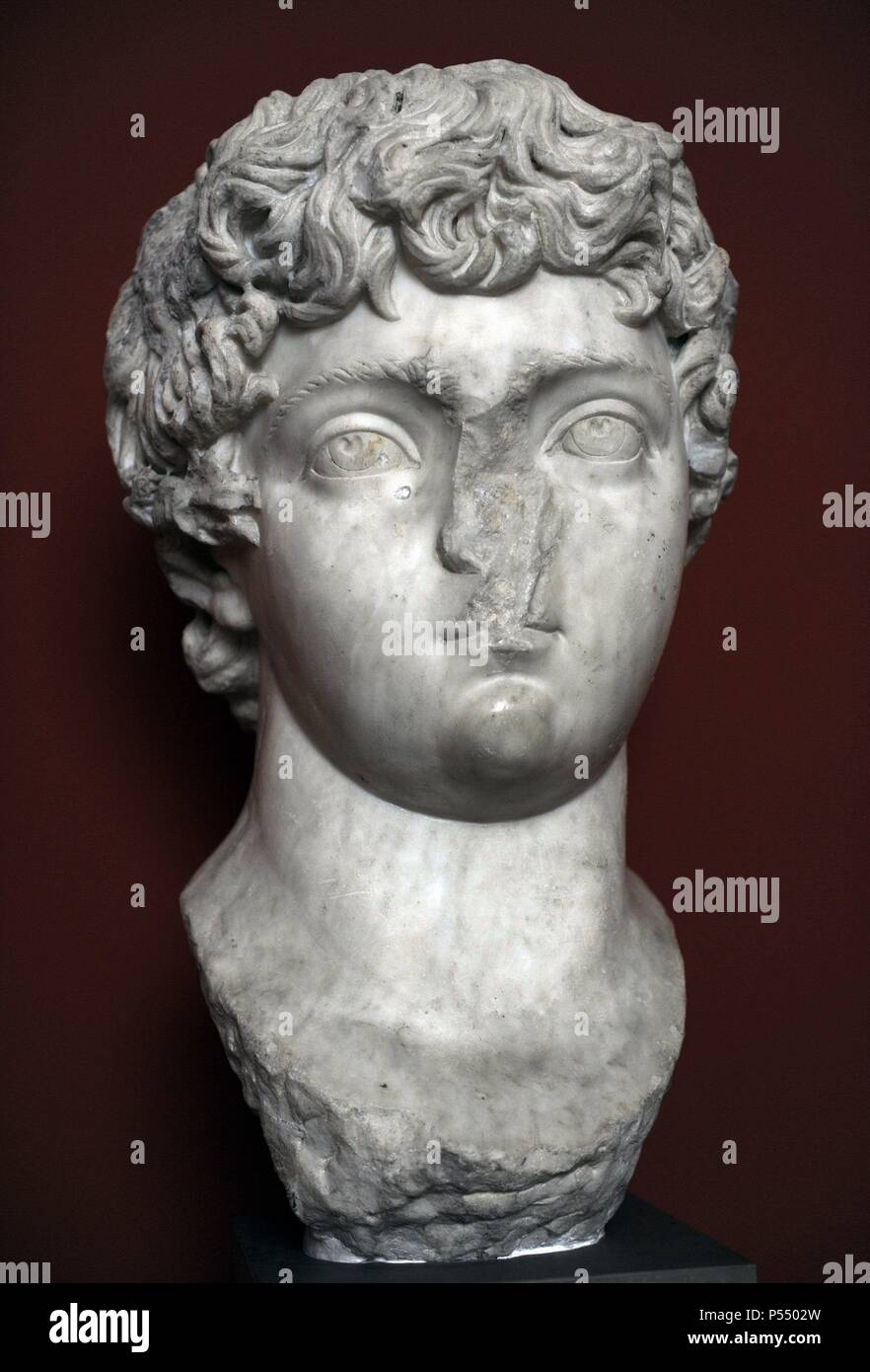 Caracalla (188- 217). Roman emperor from 198 to 217. Bust. Child portrait. Marble. C. 203-204 A.D. From Rome. Carlsberg Glyptotek Museum. Copenhagen. Denmark. Stock Photo
