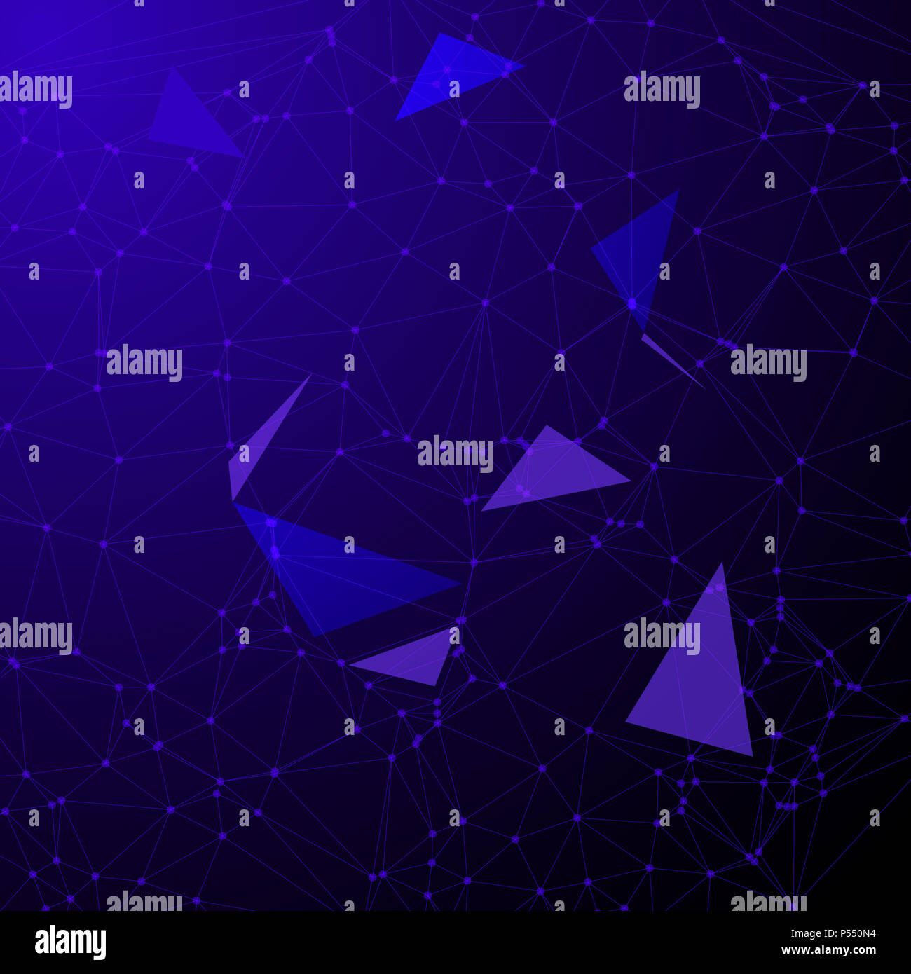 Abstract low poly background with connecting dots Stock Photo