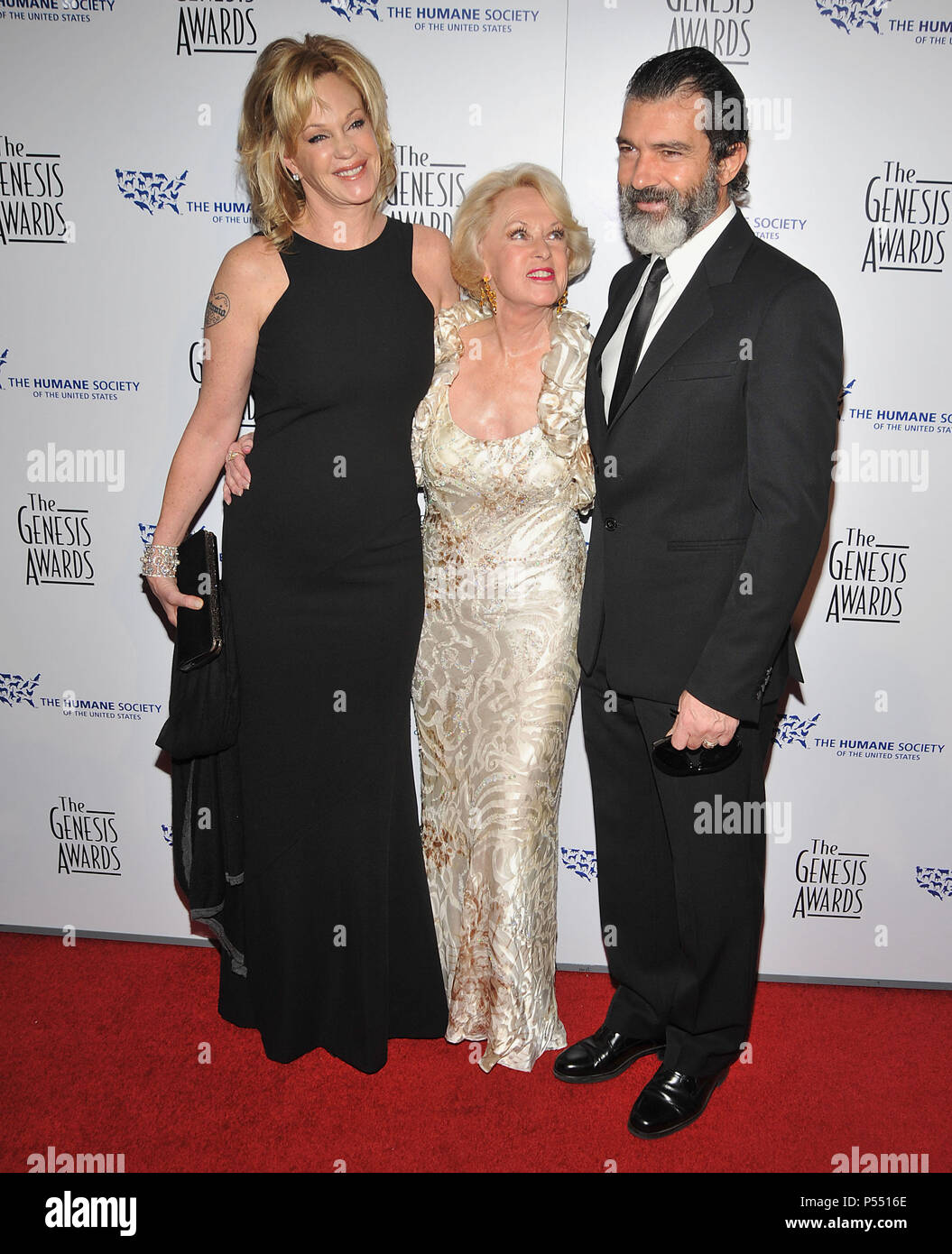 Melanie Griffith   Tippi Hedren   Antonio Banderas  124 -  24th Genesis Awards at the Beverly Hilton In Los Angeles.Melanie Griffith   Tippi Hedren   Antonio Banderas  124  Event in Hollywood Life - California, Red Carpet Event, USA, Film Industry, Celebrities, Photography, Bestof, Arts Culture and Entertainment, Celebrities fashion, Best of, Hollywood Life, Event in Hollywood Life - California, Red Carpet and backstage, Music celebrities, Topix, Couple, family ( husband and wife ) and kids- Children, brothers and sisters inquiry tsuni@Gamma-USA.com, Credit Tsuni / USA, 2010 Stock Photo