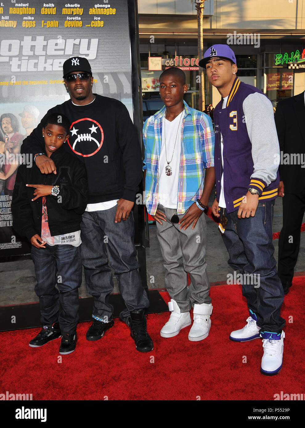 Sean P Diddy Combs And Kids Lottery Ticket Premiere At The Chinese