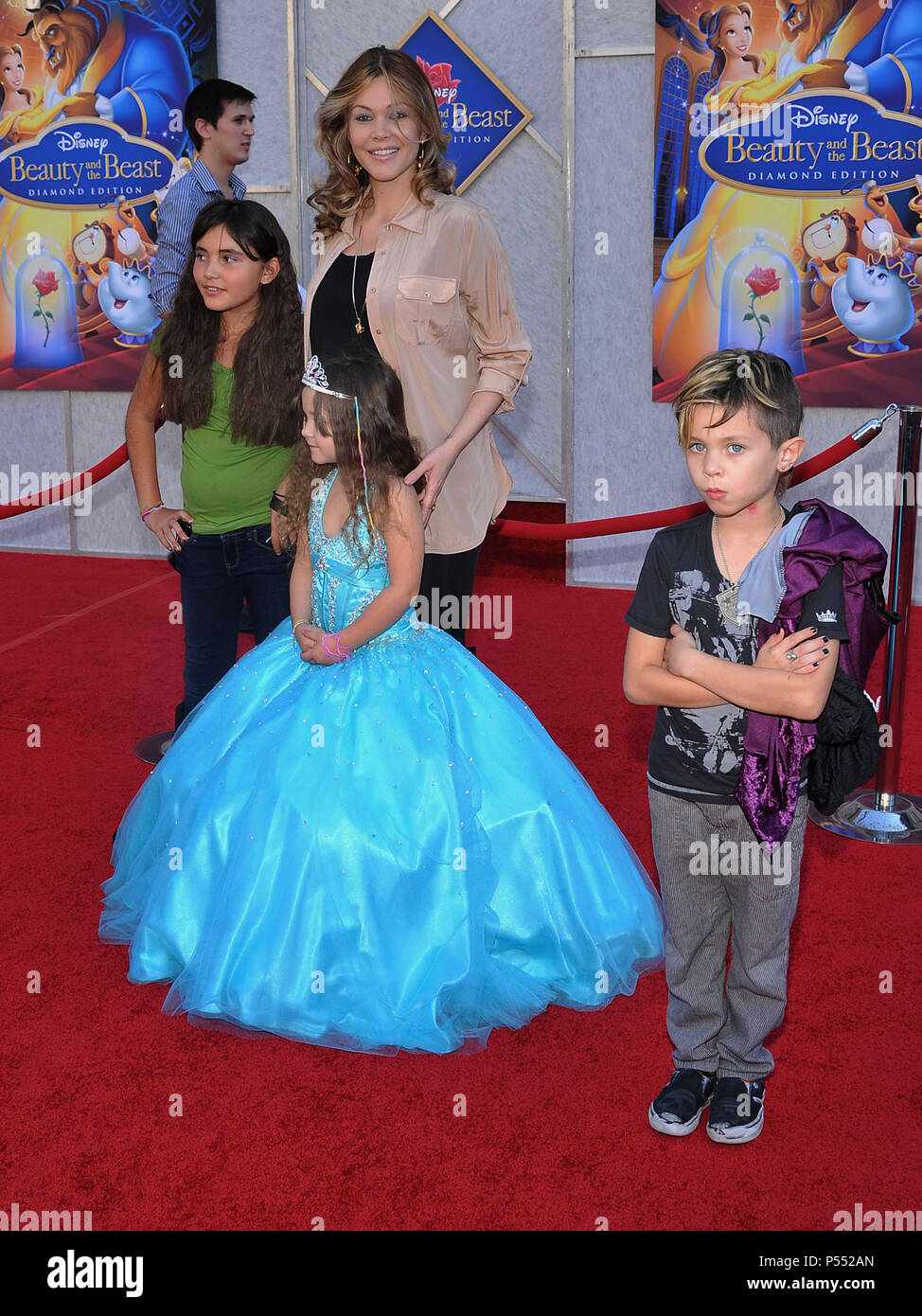 Shanna Moekler with dauhgters and son The Beauty and The Beast DVD / Blue Ray release at El Capitan Theatre In Los Angeles.Shanna Moakler kids 32  Event in Hollywood Life - California, Red Carpet Event, USA, Film Industry, Celebrities, Photography, Bestof, Arts Culture and Entertainment, Celebrities fashion, Best of, Hollywood Life, Event in Hollywood Life - California, Red Carpet and backstage, Music celebrities, Topix, Couple, family ( husband and wife ) and kids- Children, brothers and sisters inquiry tsuni@Gamma-USA.com, Credit Tsuni / USA, 2010 Stock Photo
