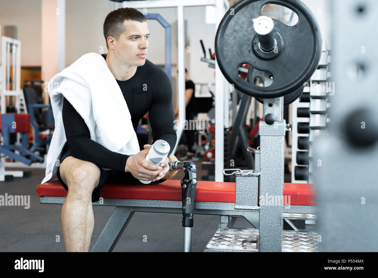Adaptive Athlete Lifting Barbell Stock Photo - Alamy