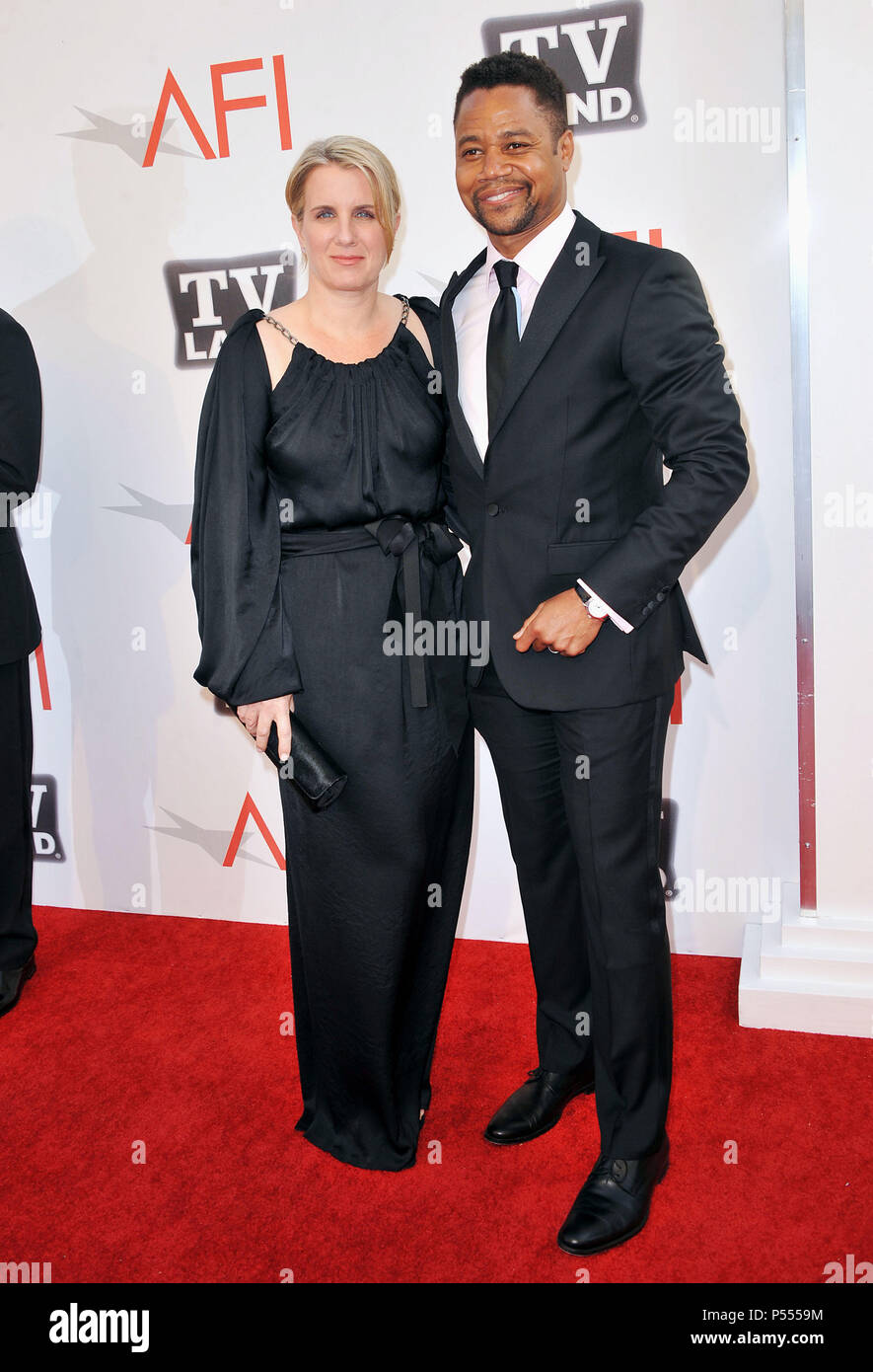 Cuba Gooding Jr, wife  at the AFI Honoring Morgan Freeman on the Sony Studio Lot in Culver City.Cuba Gooding Jr, wife  58 ------------- Red Carpet Event, Vertical, USA, Film Industry, Celebrities,  Photography, Bestof, Arts Culture and Entertainment, Topix Celebrities fashion /  Vertical, Best of, Event in Hollywood Life - California,  Red Carpet and backstage, USA, Film Industry, Celebrities,  movie celebrities, TV celebrities, Music celebrities, Photography, Bestof, Arts Culture and Entertainment,  Topix, vertical,  family from from the year , 2011, inquiry tsuni@Gamma-USA.com Husband and wi Stock Photo