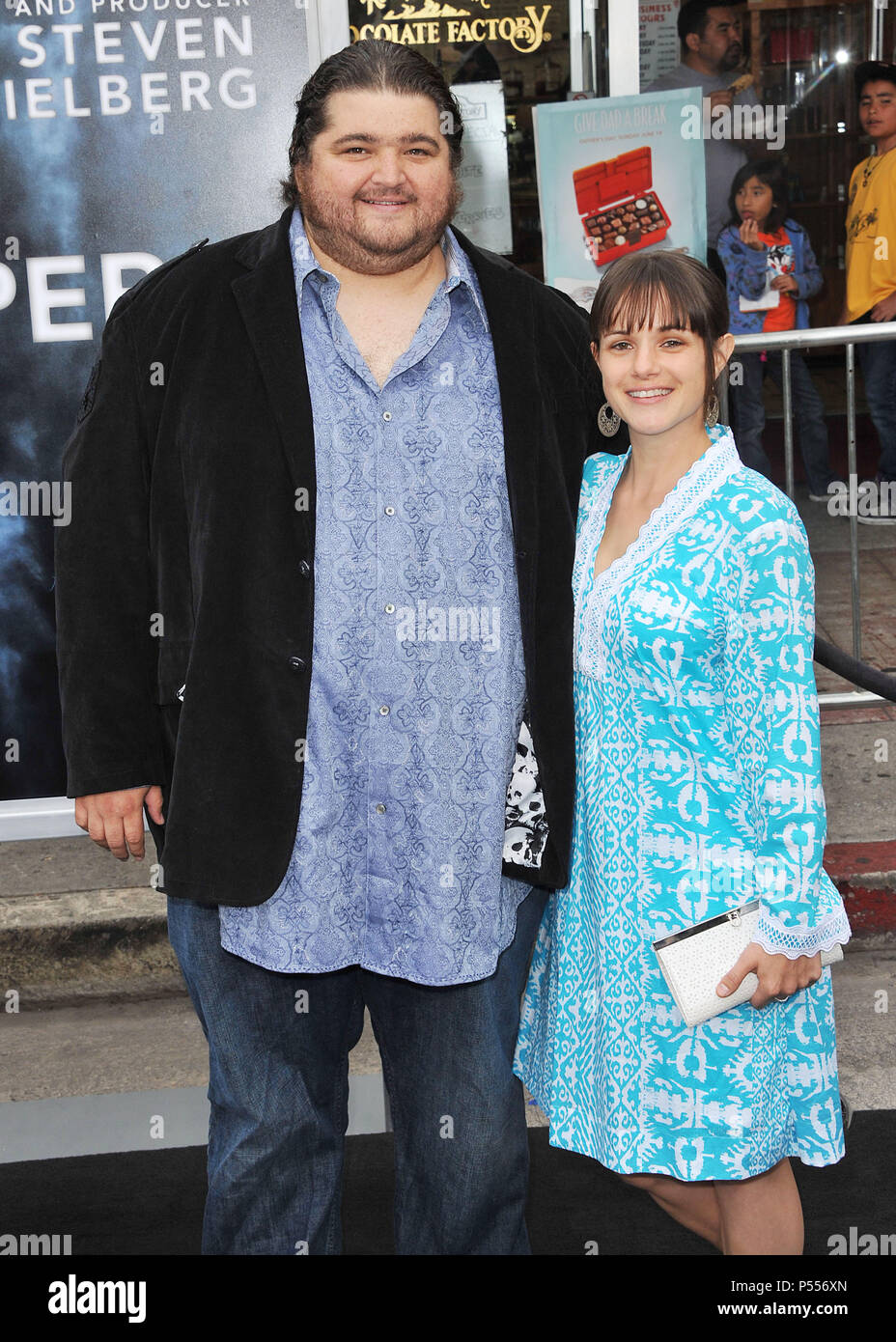 Jorge Garcia, wife at Super 8 Premiere at the Westwood Village Theatre in L...