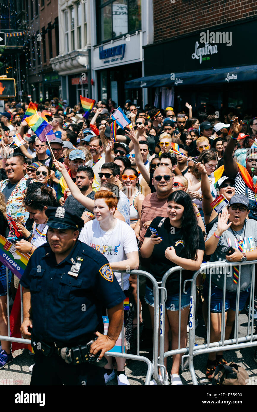 New york city crowd at pride parade hi-res stock photography and images ...