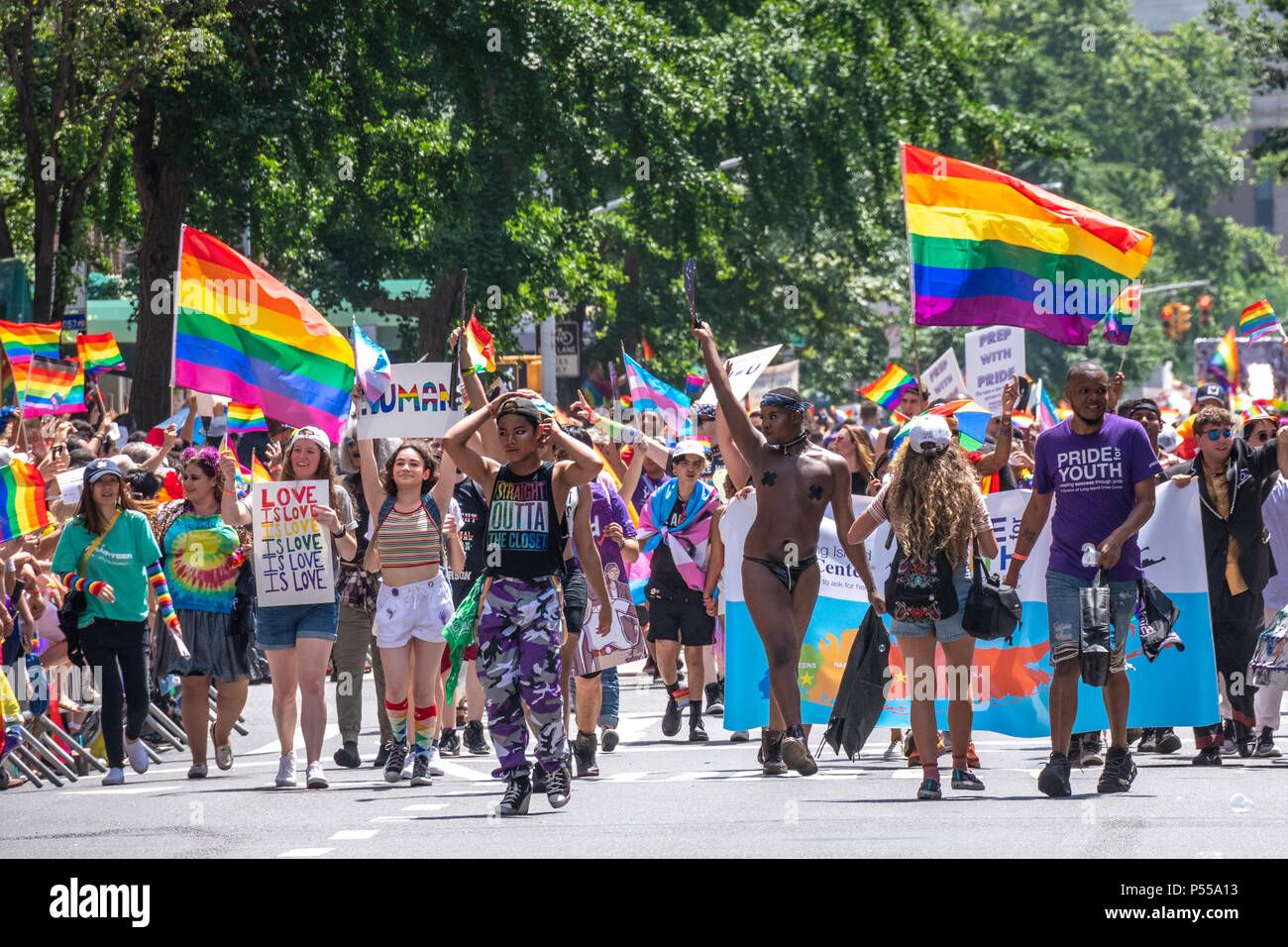 New York, USA, 24 June 2018. Participants in the New York City Pride Parade 2018. Credit: Enrique Shore/Alamy Live News Stock Photo