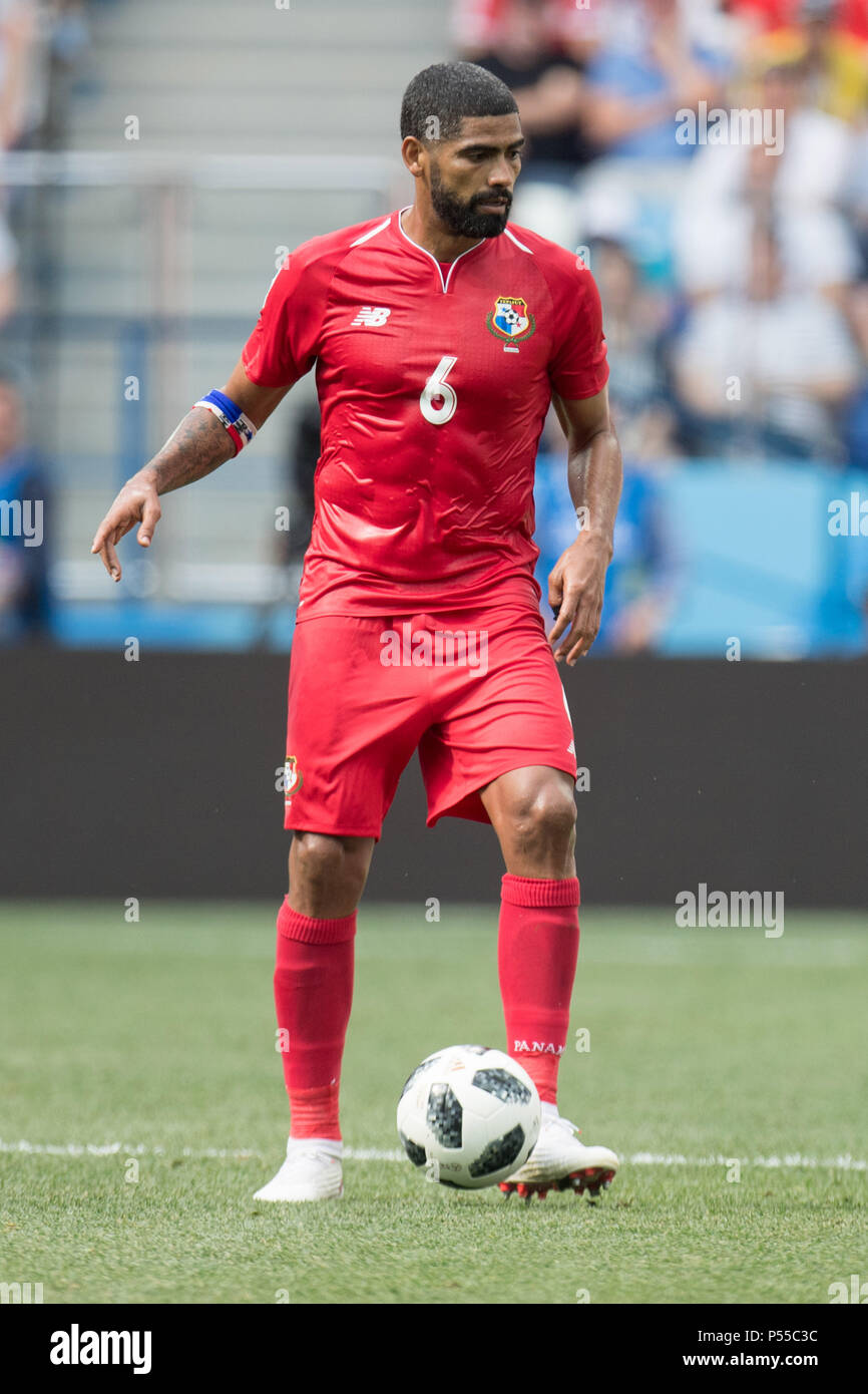 Gabriel GOMEZ (PAN) with Ball, single action with ball, action, full figure, portrait, England (ENG) - Panama (PAN) 6: 1, preliminary round, Group G, match 30, on 24.06.2018 in Nizhny Novgorod; Football World Cup 2018 in Russia from 14.06. - 15.07.2018. | usage worldwide Stock Photo