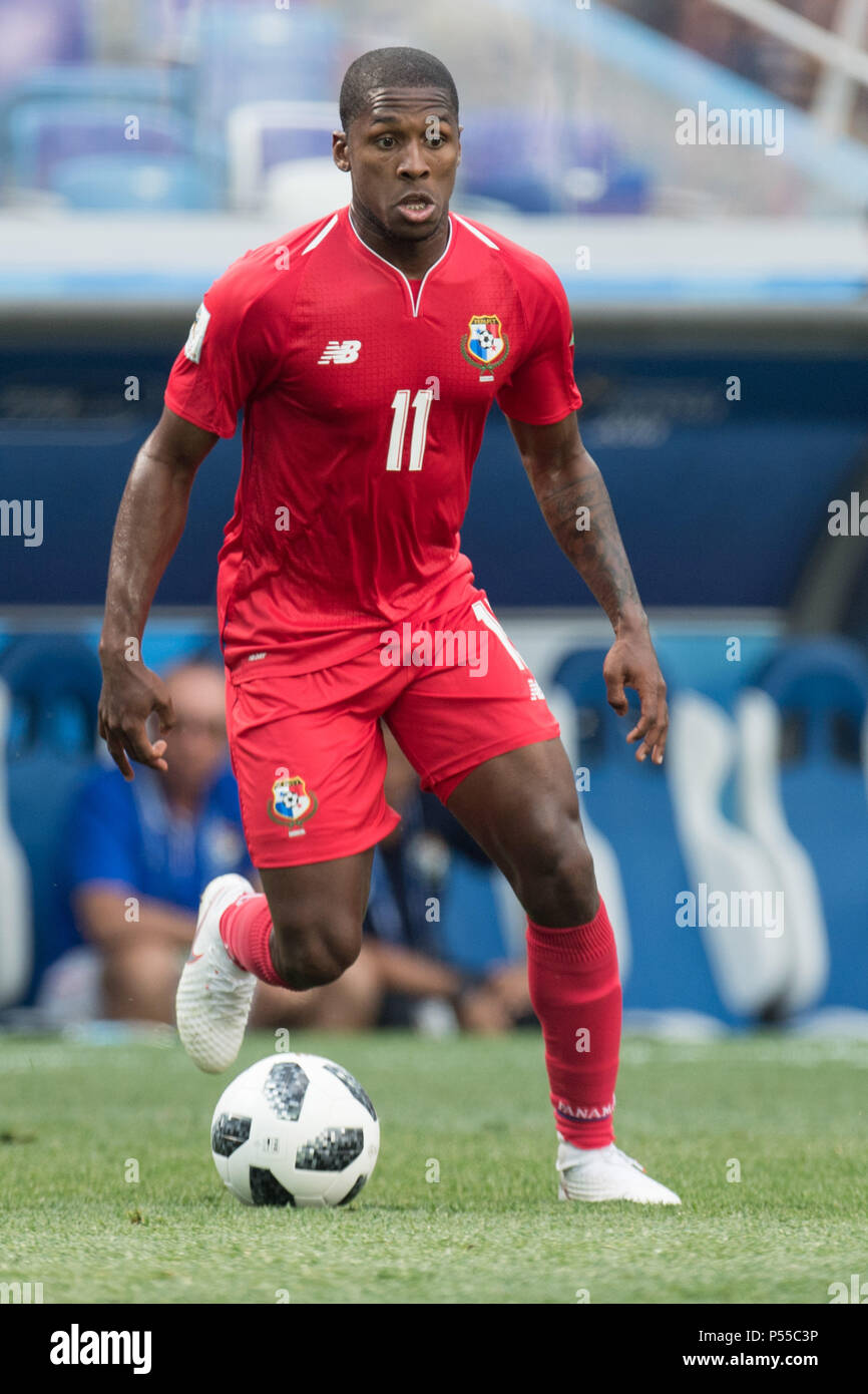 Armando COOPER (PAN) with Ball, single action with ball, action, full figure, portrait, England (ENG) - Panama (PAN) 6: 1, preliminary round, group G, match 30, on 24.06.2018 in Nizhny Novgorod; Football World Cup 2018 in Russia from 14.06. - 15.07.2018. | usage worldwide Stock Photo