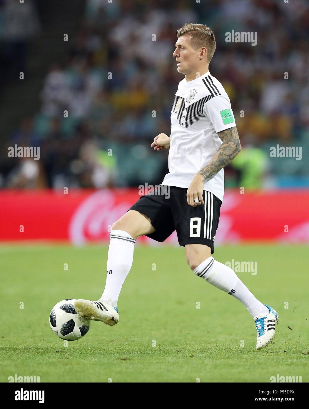 firo: 23.06.2018, Moscow, Football, Soccer, National Team, World Cup 2018 in Russia, Russia, World Cup 2018 in Russia, Russia, World Cup 2018 Russia, Russia, M27, Germany - Sweden 2: 1 GER Toni Kroos, single action | usage worldwide Stock Photo